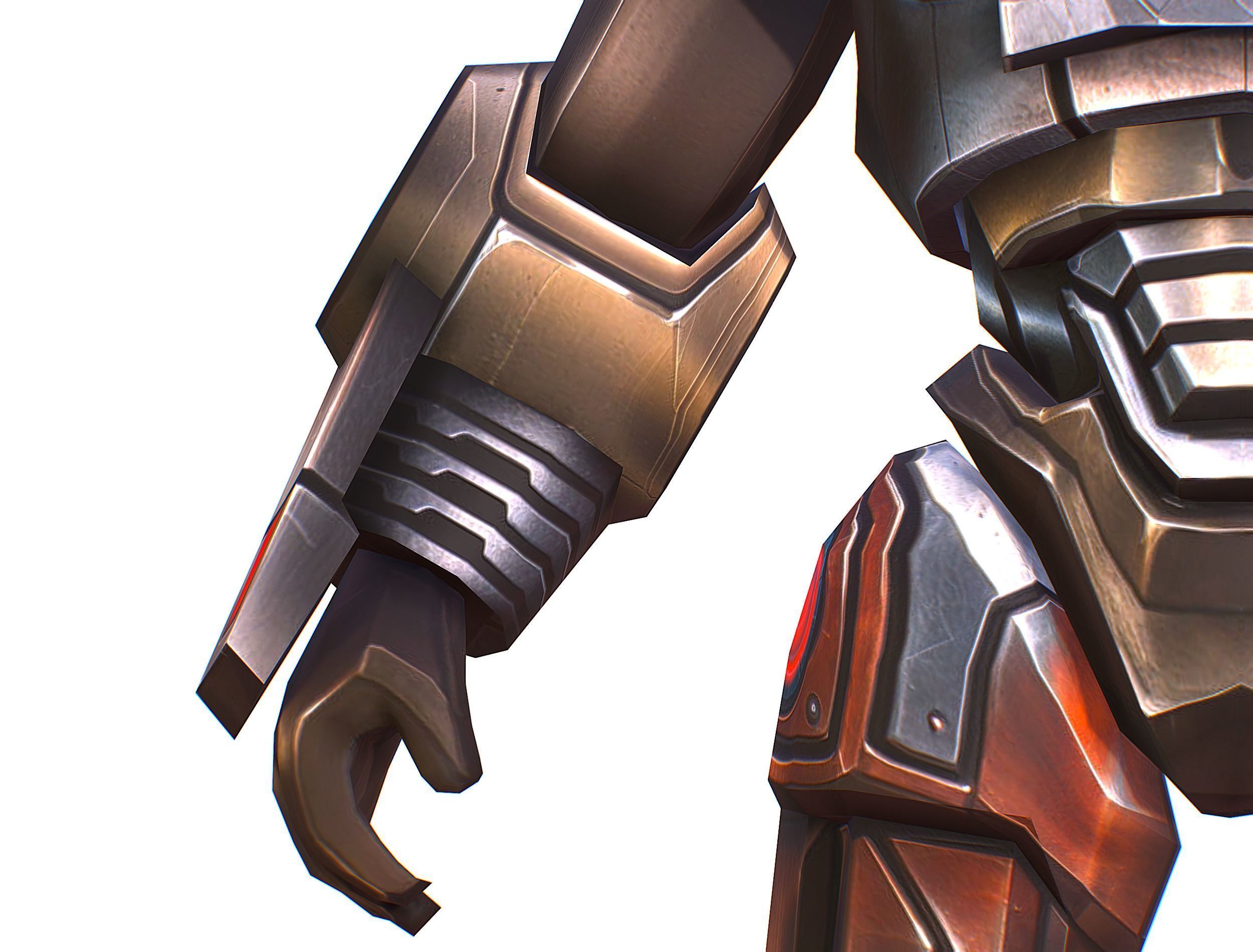 Cartoon Sci-Fi Cyborg Drone Heavy Machine Gunner Low-poly 3D model_19