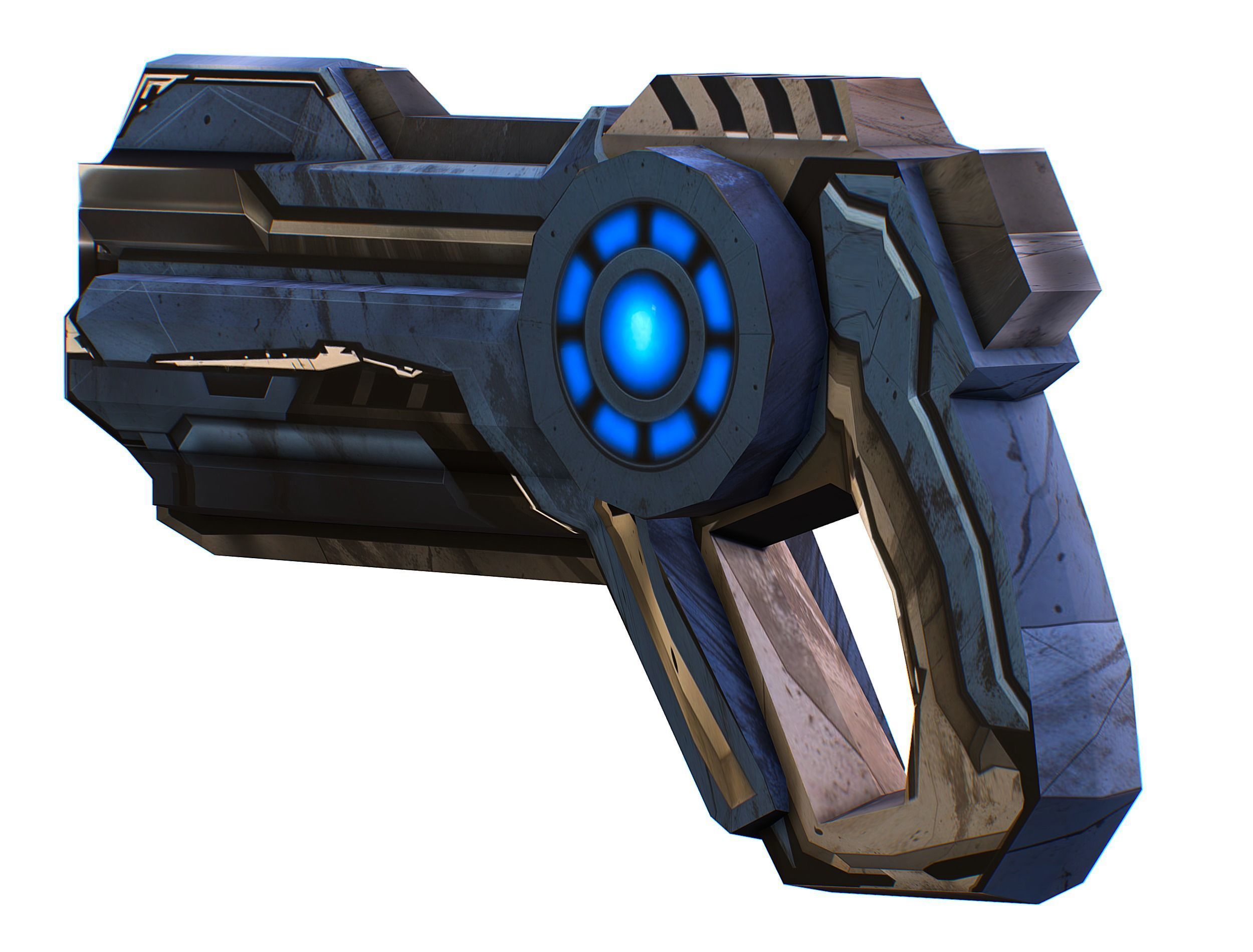 Cartoon Sci-Fi Cyborg Drone Heavy Machine Gunner Low-poly 3D model_46