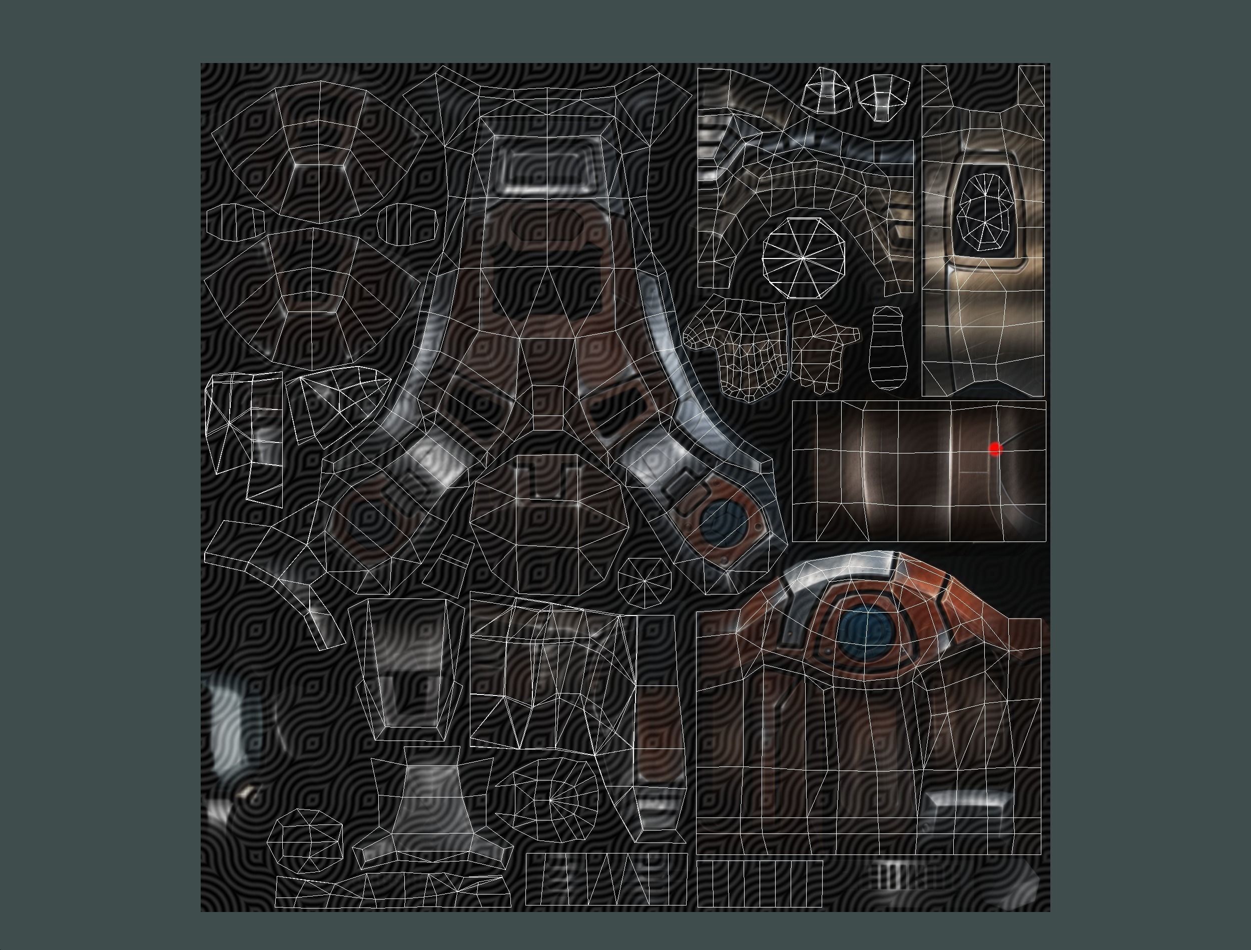 Cartoon Sci-Fi Cyborg Drone Heavy Machine Gunner Low-poly 3D model_85