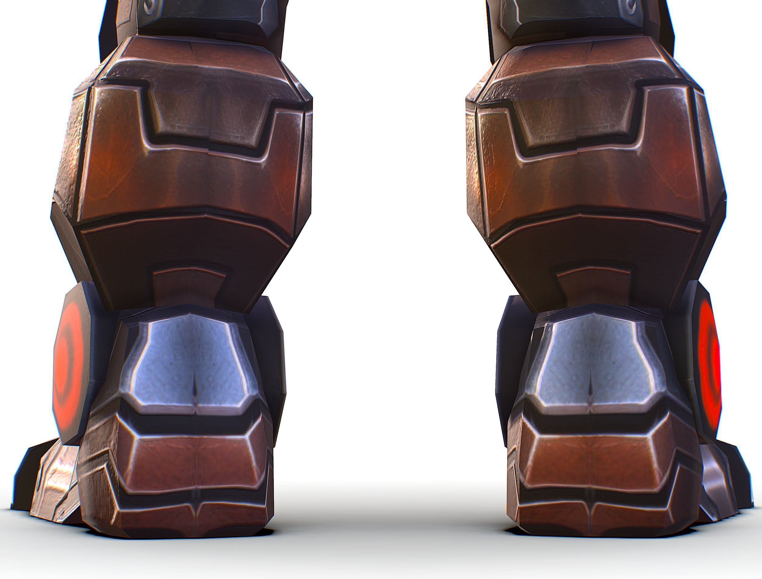 Cartoon Sci-Fi Cyborg Drone Heavy Machine Gunner Low-poly 3D model_30