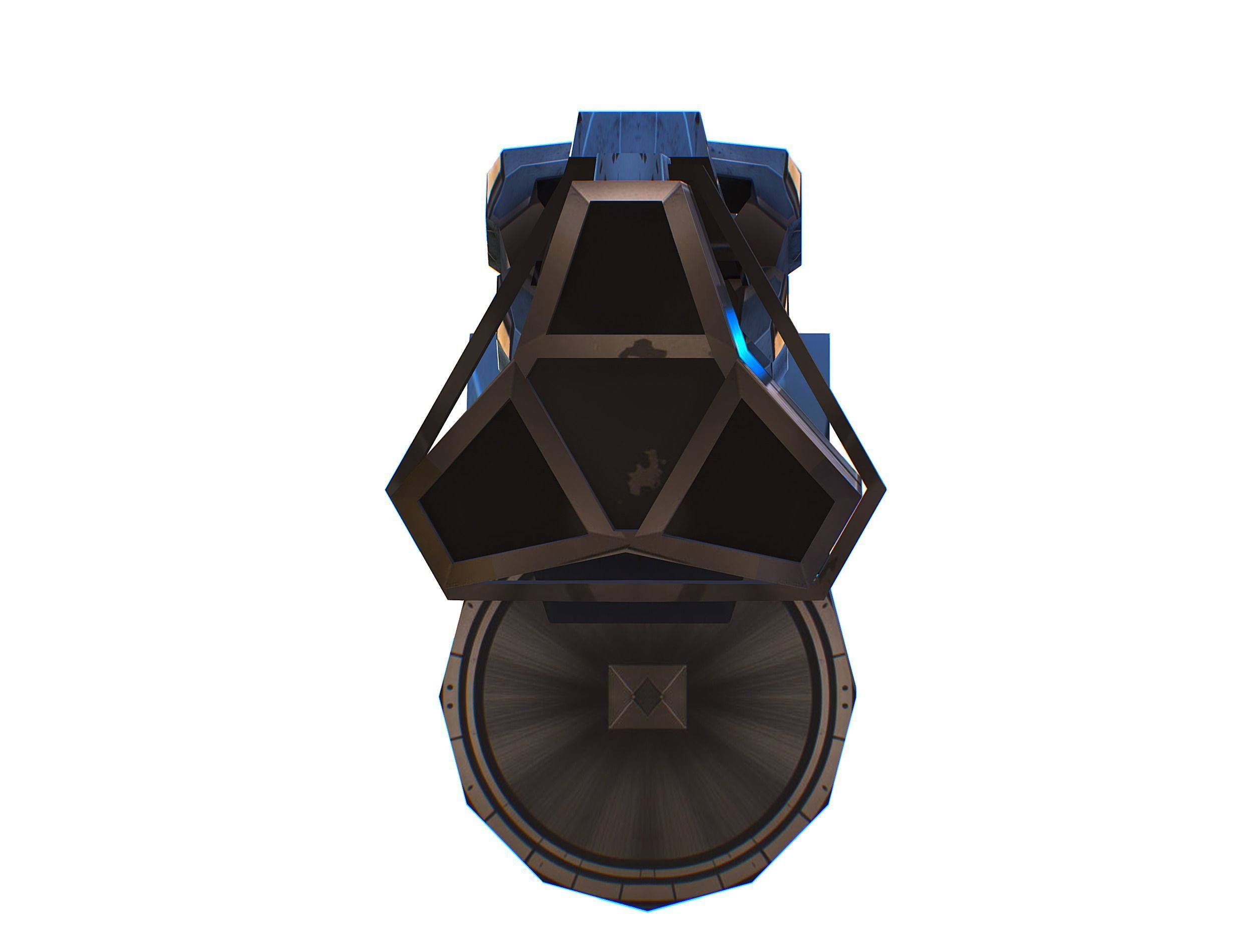 Cartoon Sci-Fi Cyborg Drone Heavy Machine Gunner Low-poly 3D model_60