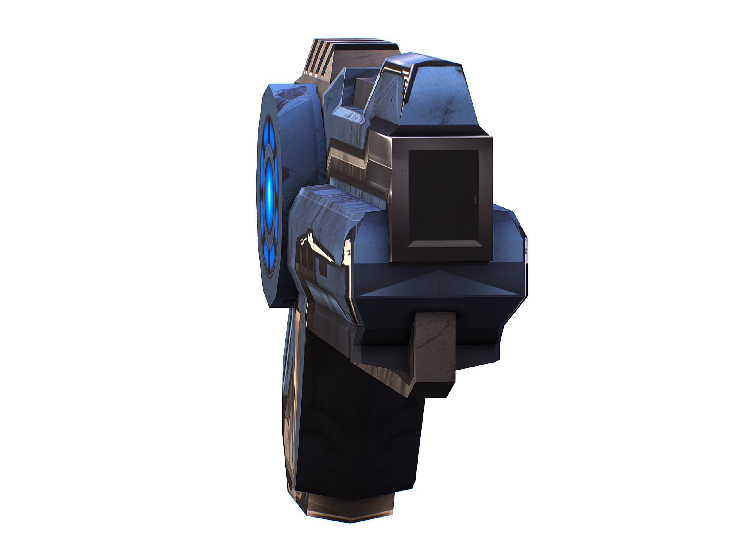 Cartoon Sci-Fi Cyborg Drone Heavy Machine Gunner Low-poly 3D model_41