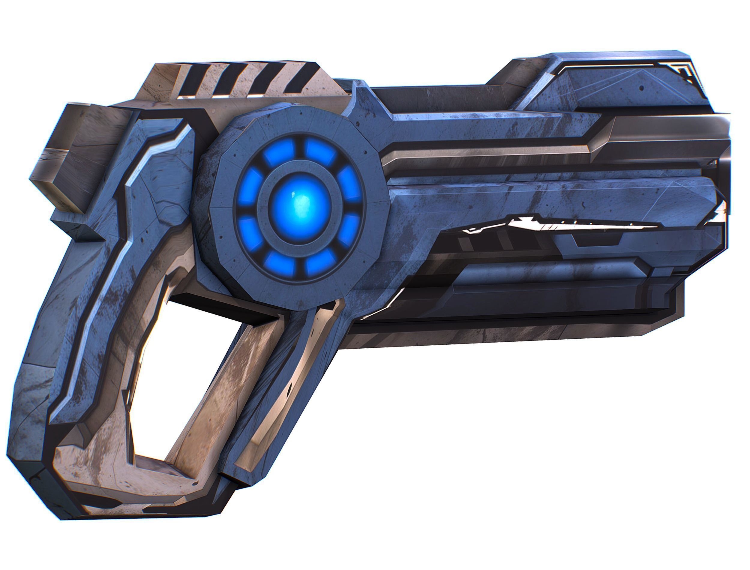 Cartoon Sci-Fi Cyborg Drone Heavy Machine Gunner Low-poly 3D model_52