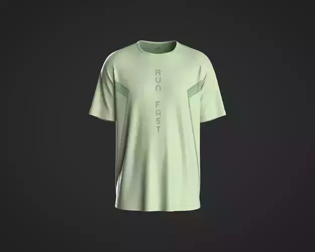 Mens running t-shirt with mesh fabric detailing