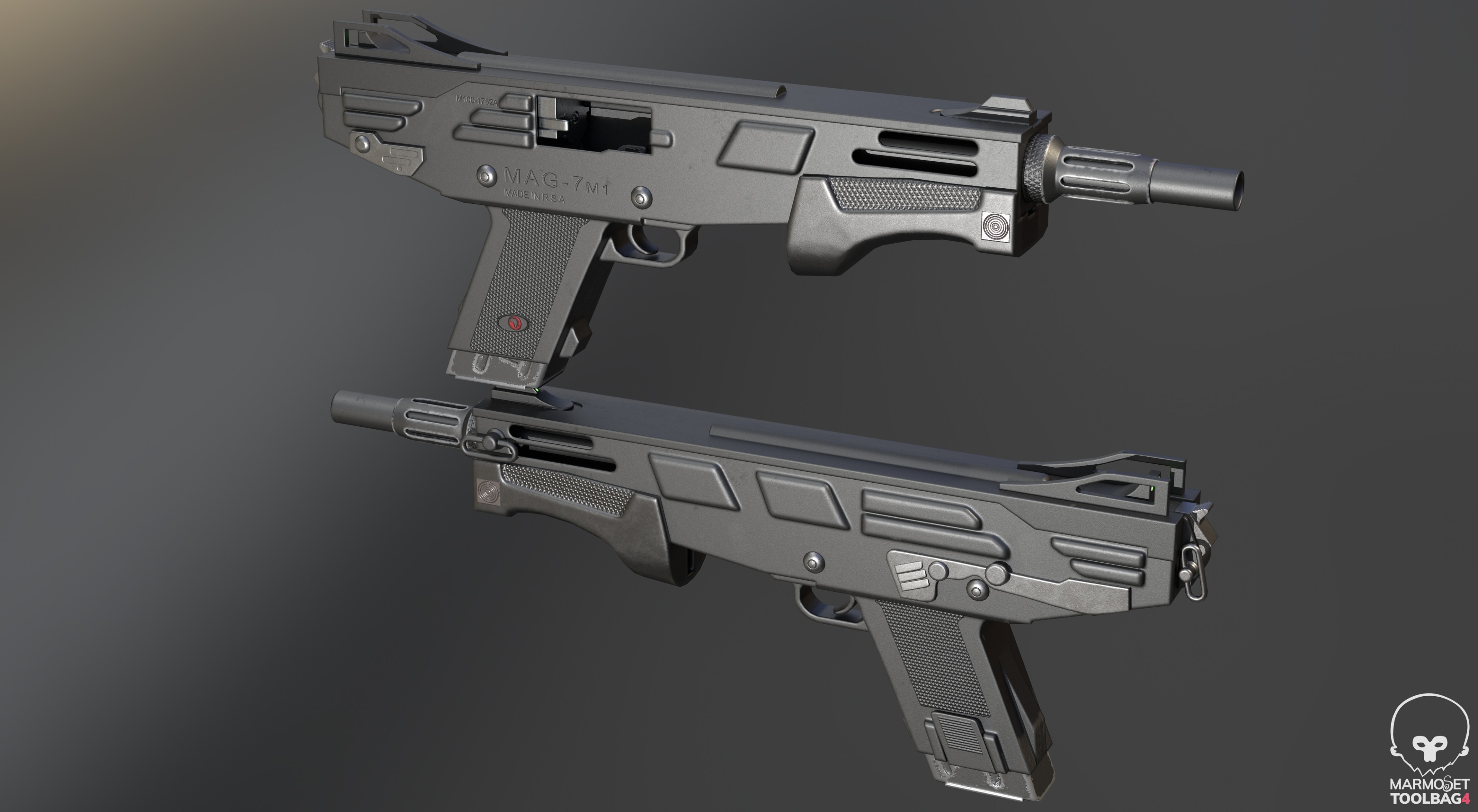 MAG 7 Shotgun Low-poly 3D model_3