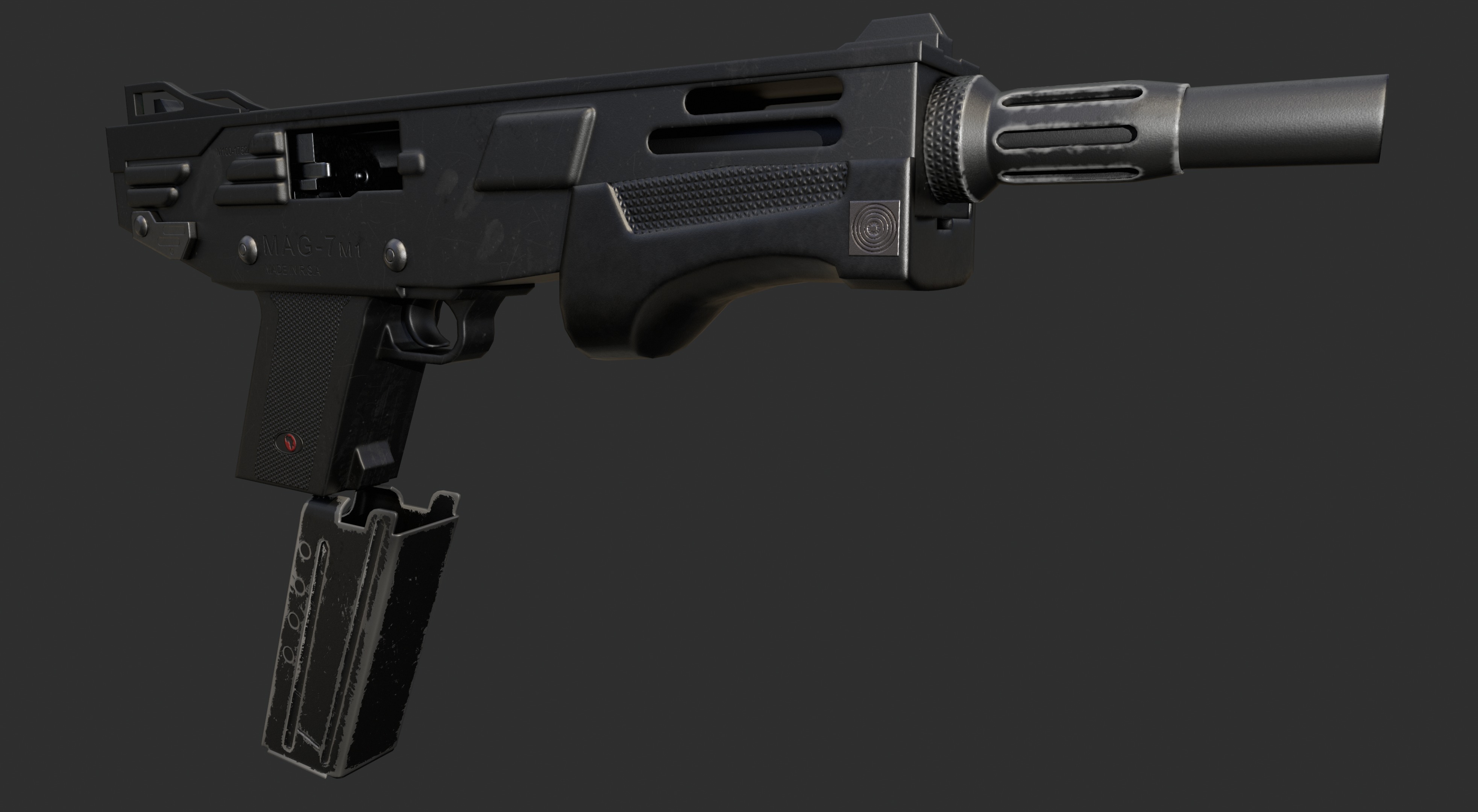 MAG 7 Shotgun Low-poly 3D model_2