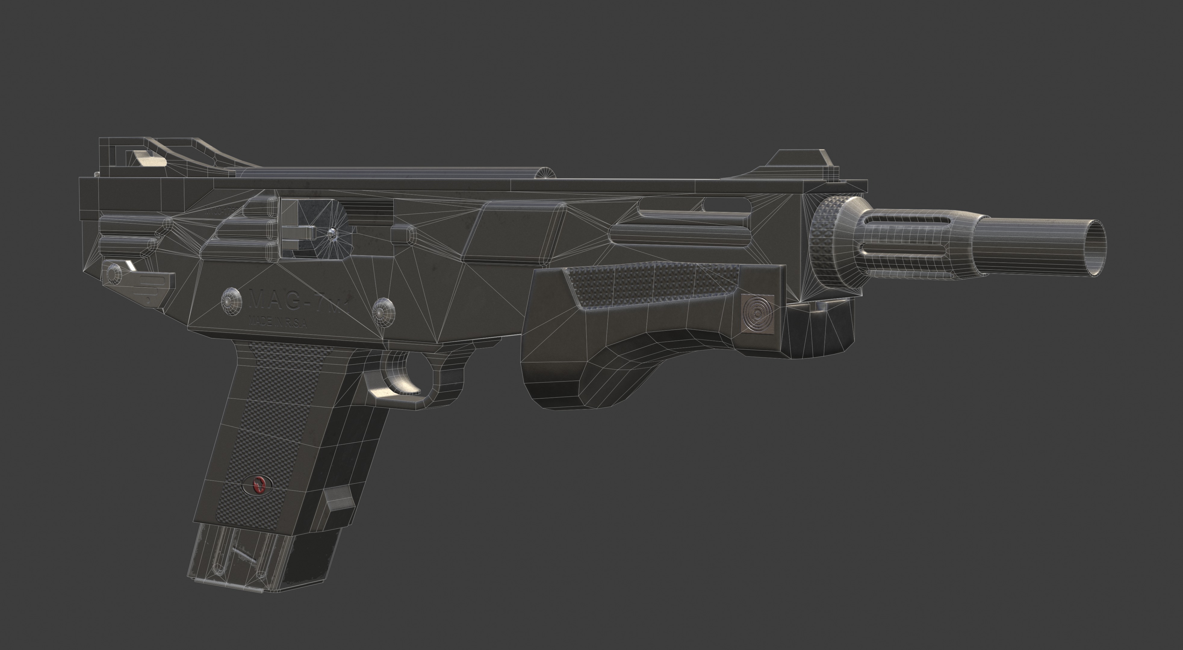 MAG 7 Shotgun Low-poly 3D model_20