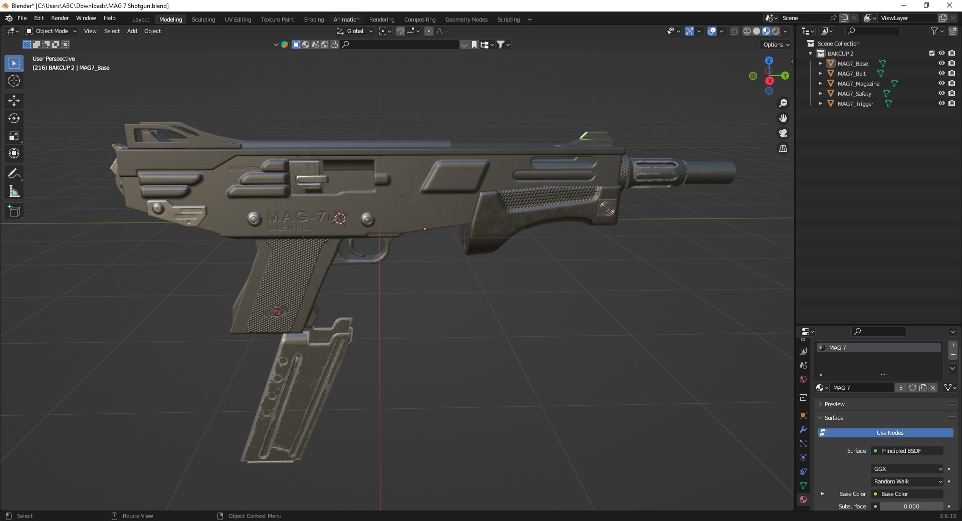 MAG 7 Shotgun Low-poly 3D model_25