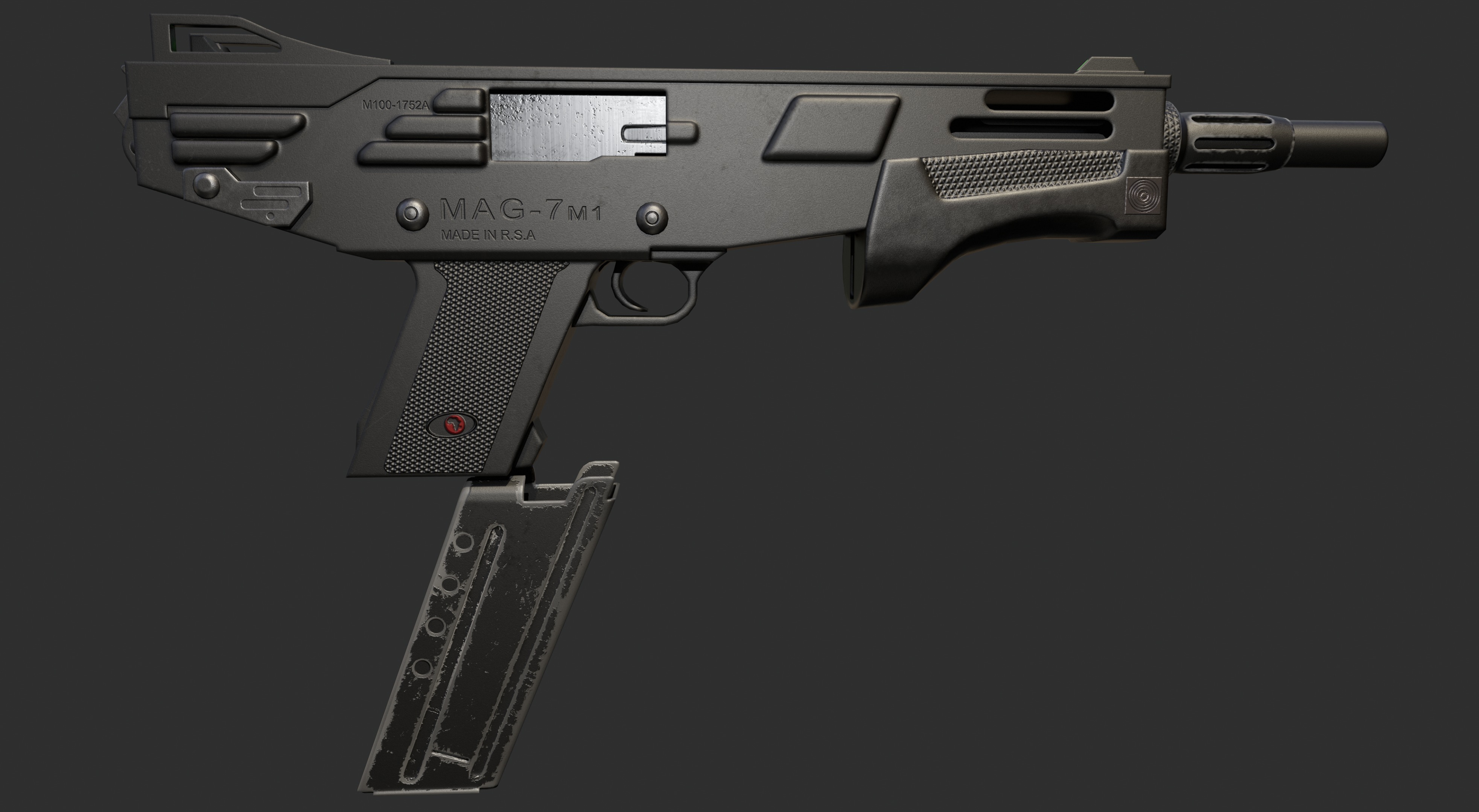 MAG 7 Shotgun Low-poly 3D model_12