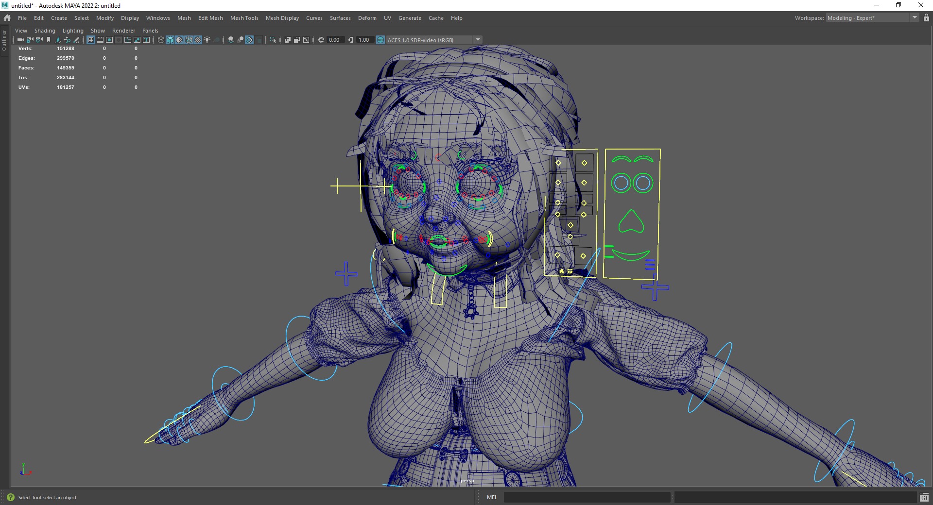 Farm Elderly Woman with Traditional Outfit Low-poly 3D model_26