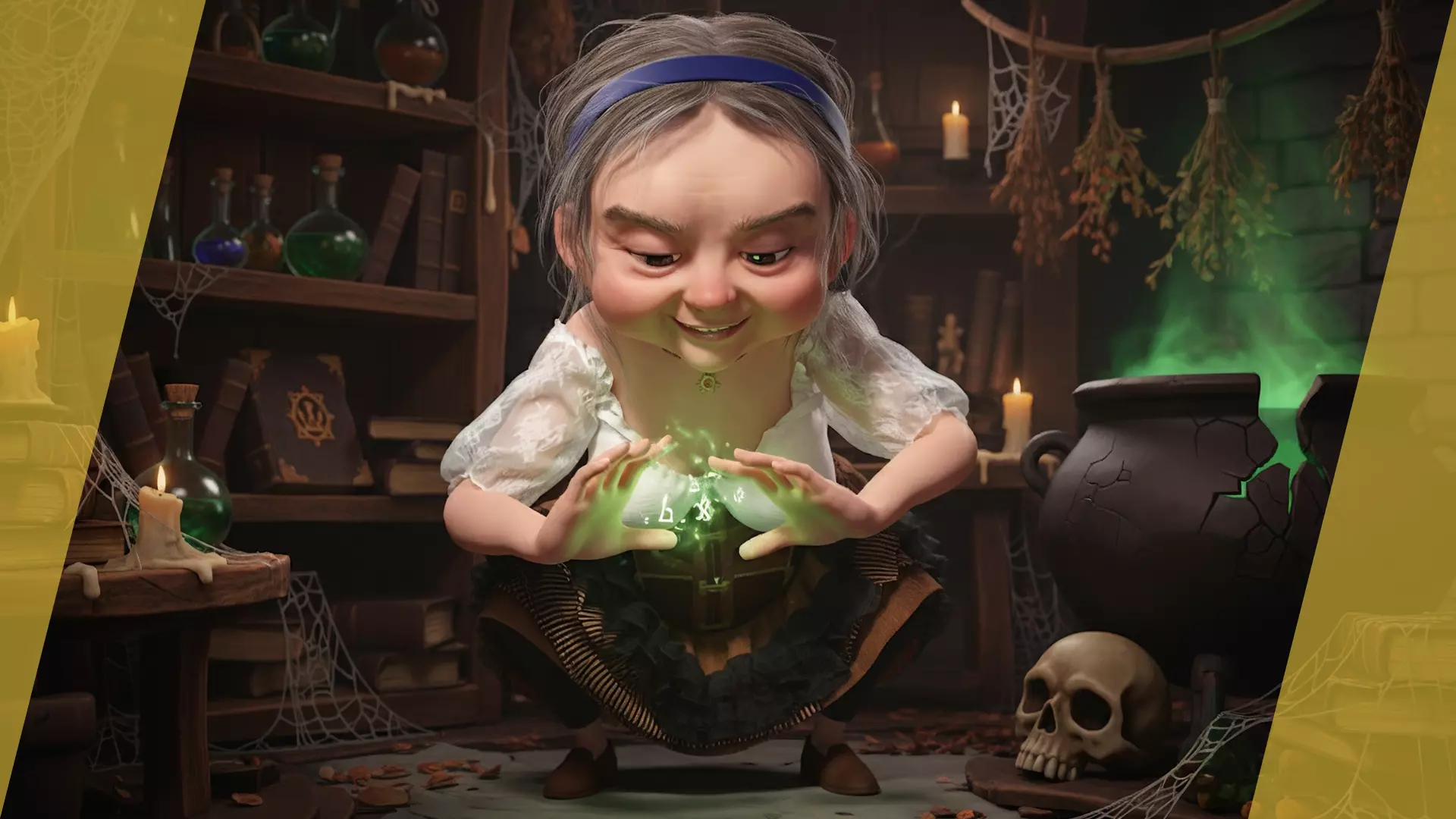 Farm Elderly Woman with Traditional Outfit Low-poly 3D model_4