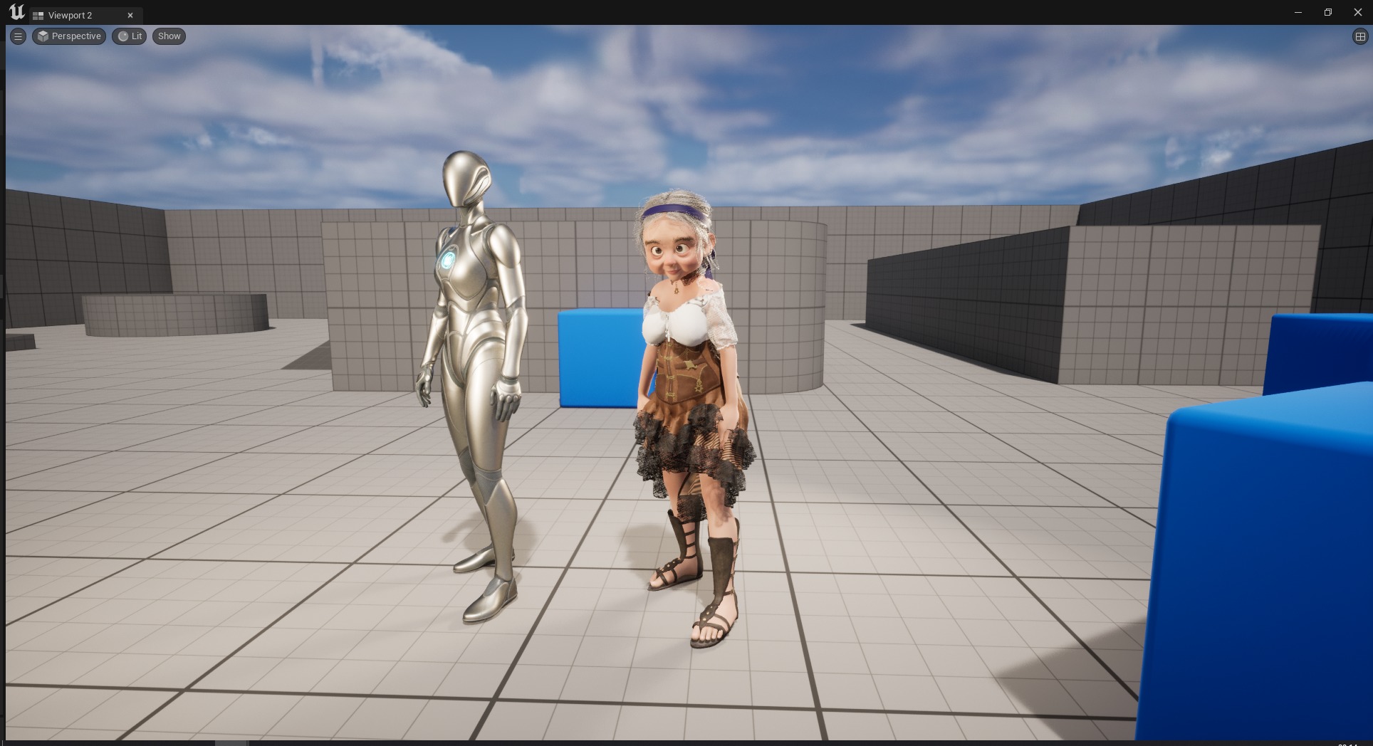 Farm Elderly Woman with Traditional Outfit Low-poly 3D model_28