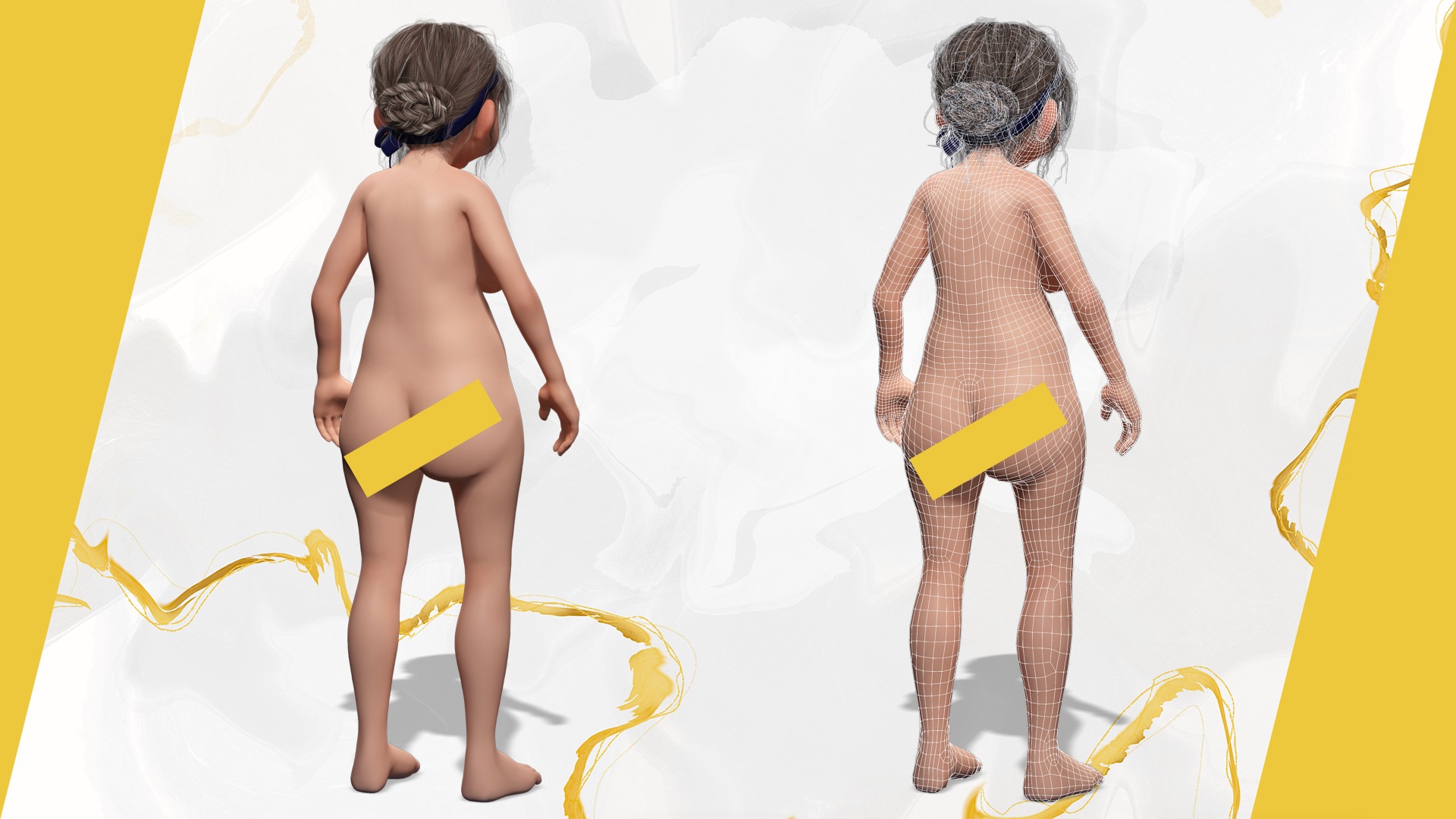 Farm Elderly Woman with Traditional Outfit Low-poly 3D model_3