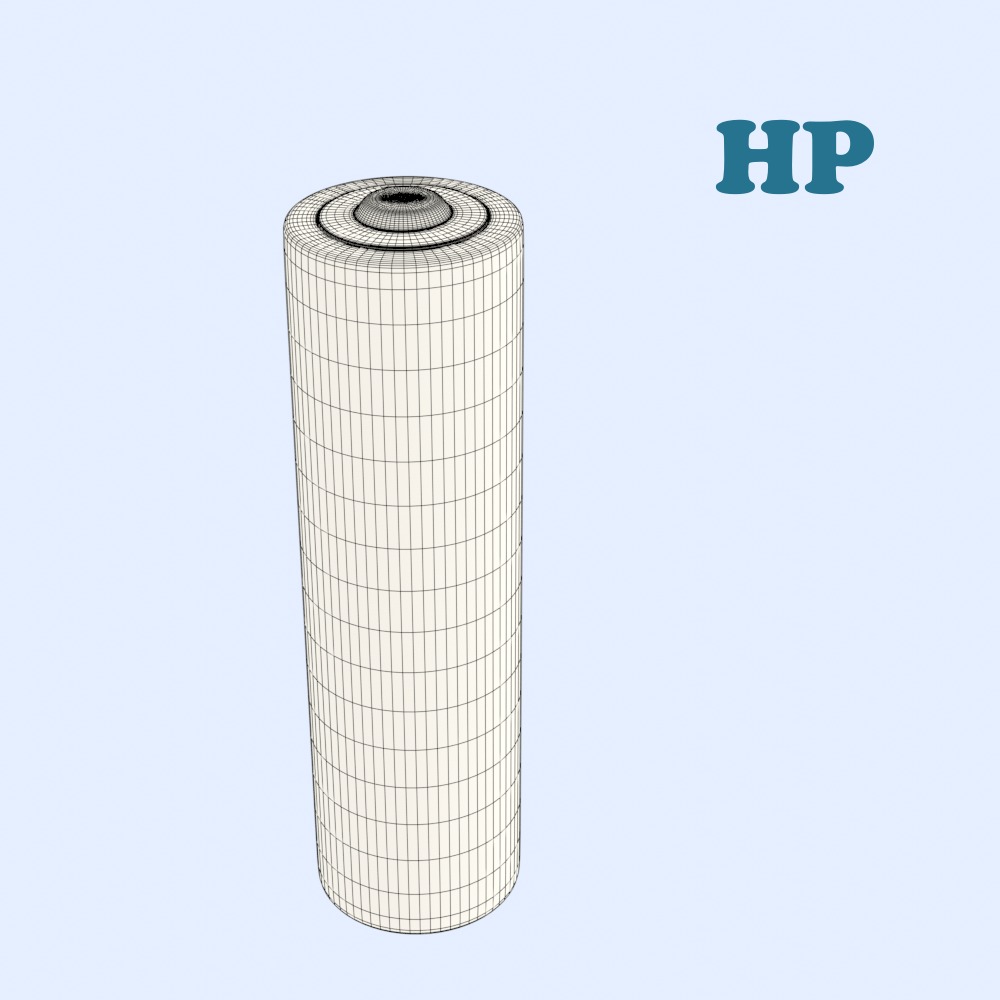 AA Battery Low-poly 3D model_6