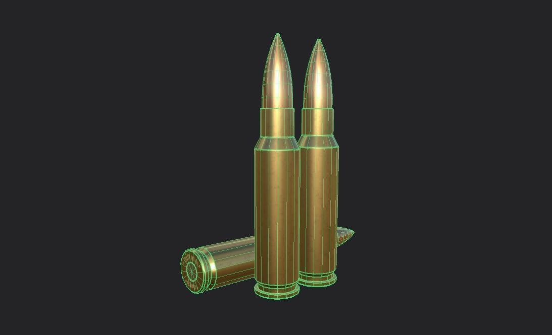 30 Thompson Contender Ammo Low-poly 3D model_1
