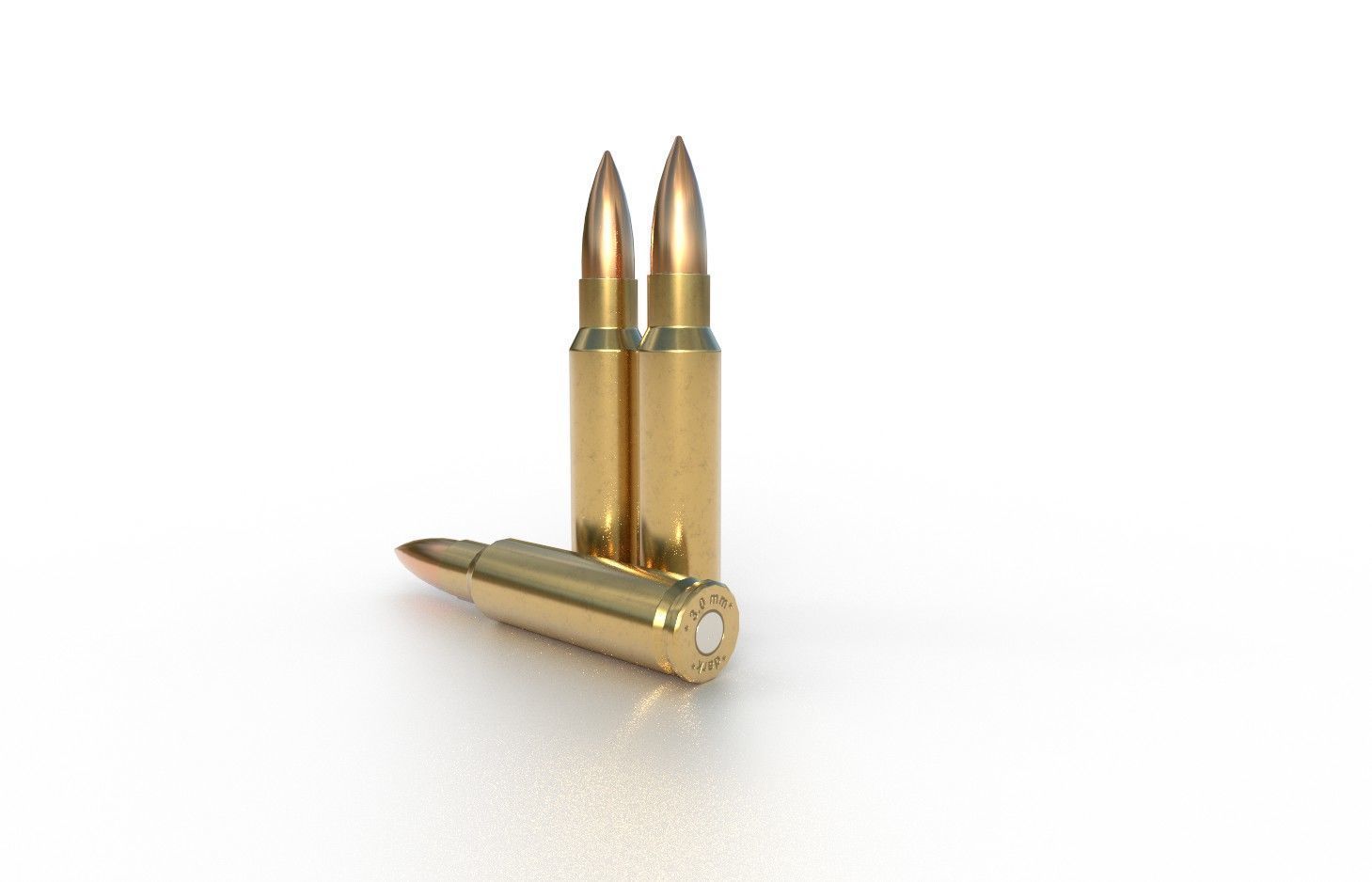 30 Thompson Contender Ammo Low-poly 3D model_4