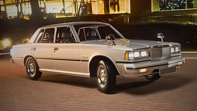Toyota Crown 1979 Rigged 3D model