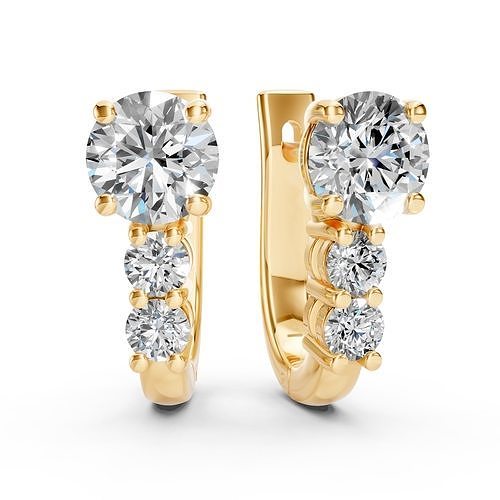 Diamond Earrings Free 3D print model
