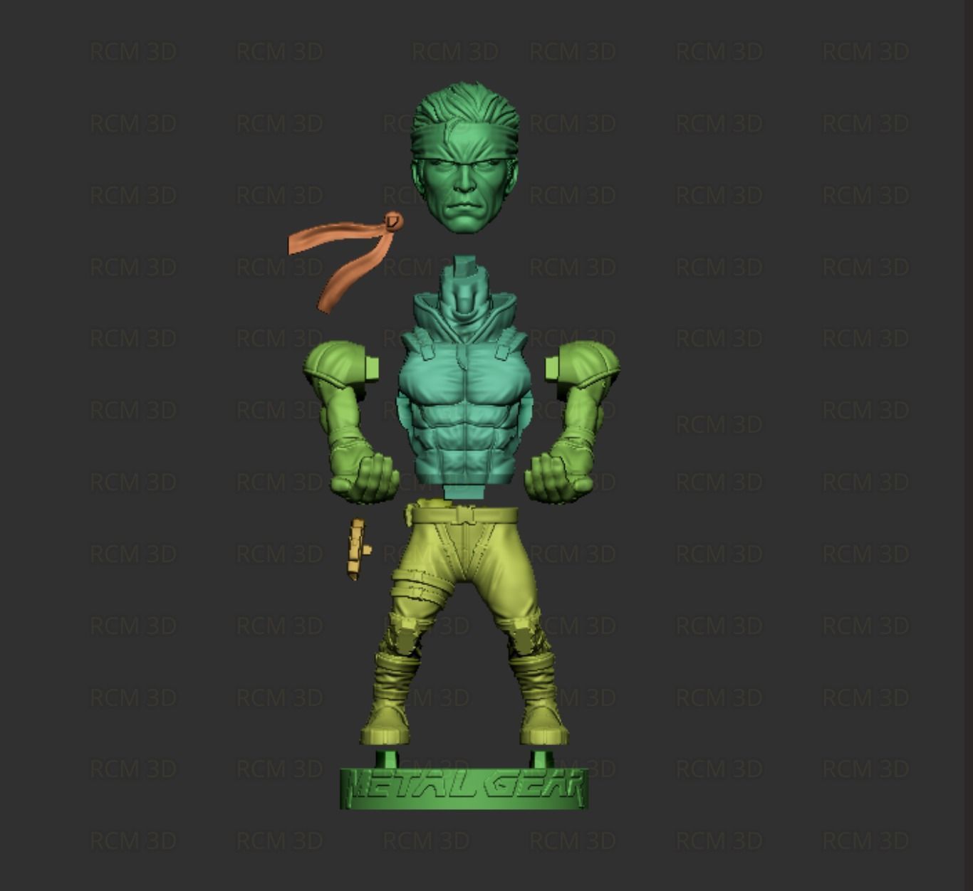 Solid Snake Metal Gear joystick holder 3D print model_3