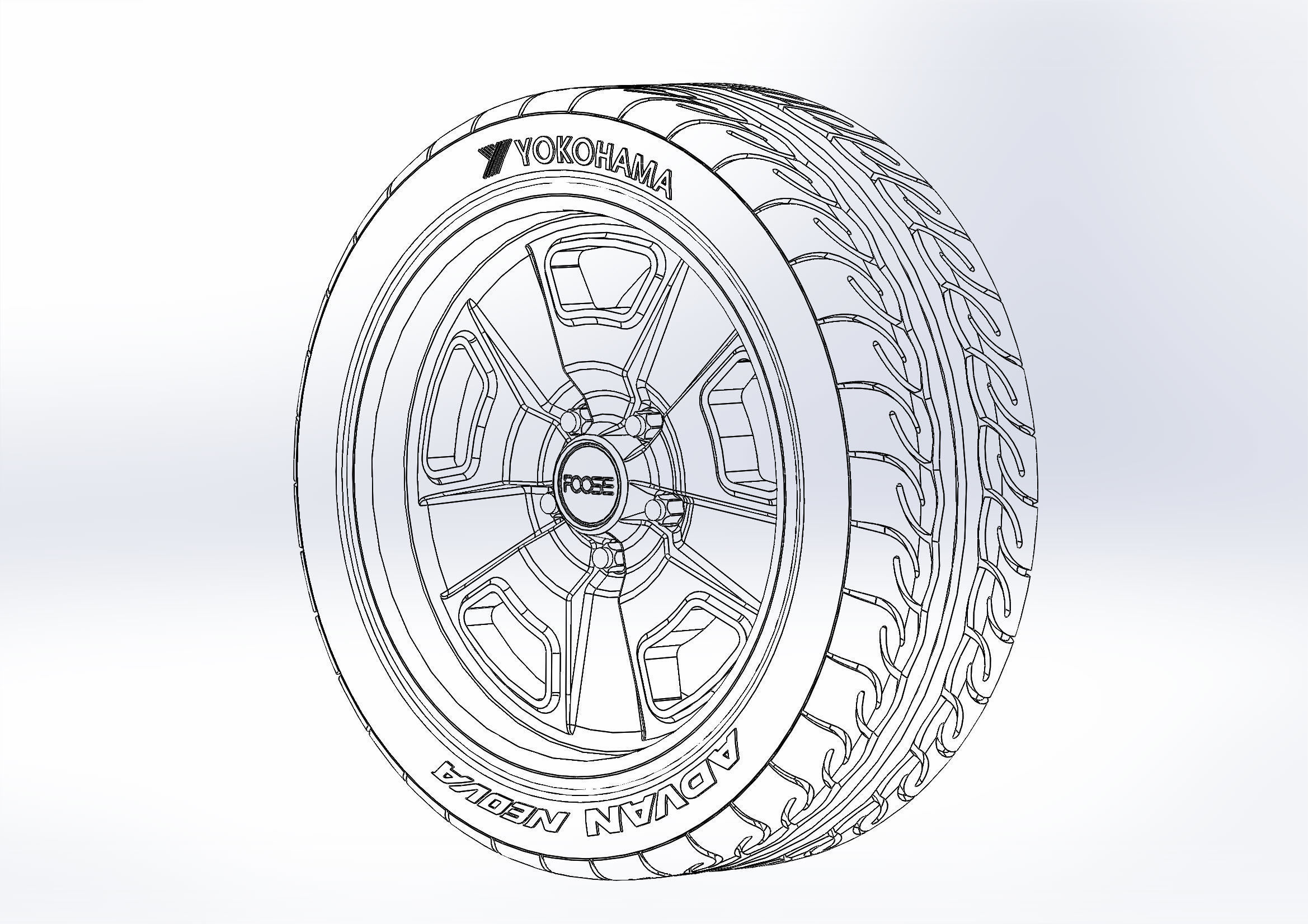 Custom wheels Foose Four42 for your scale model 3D print model_8