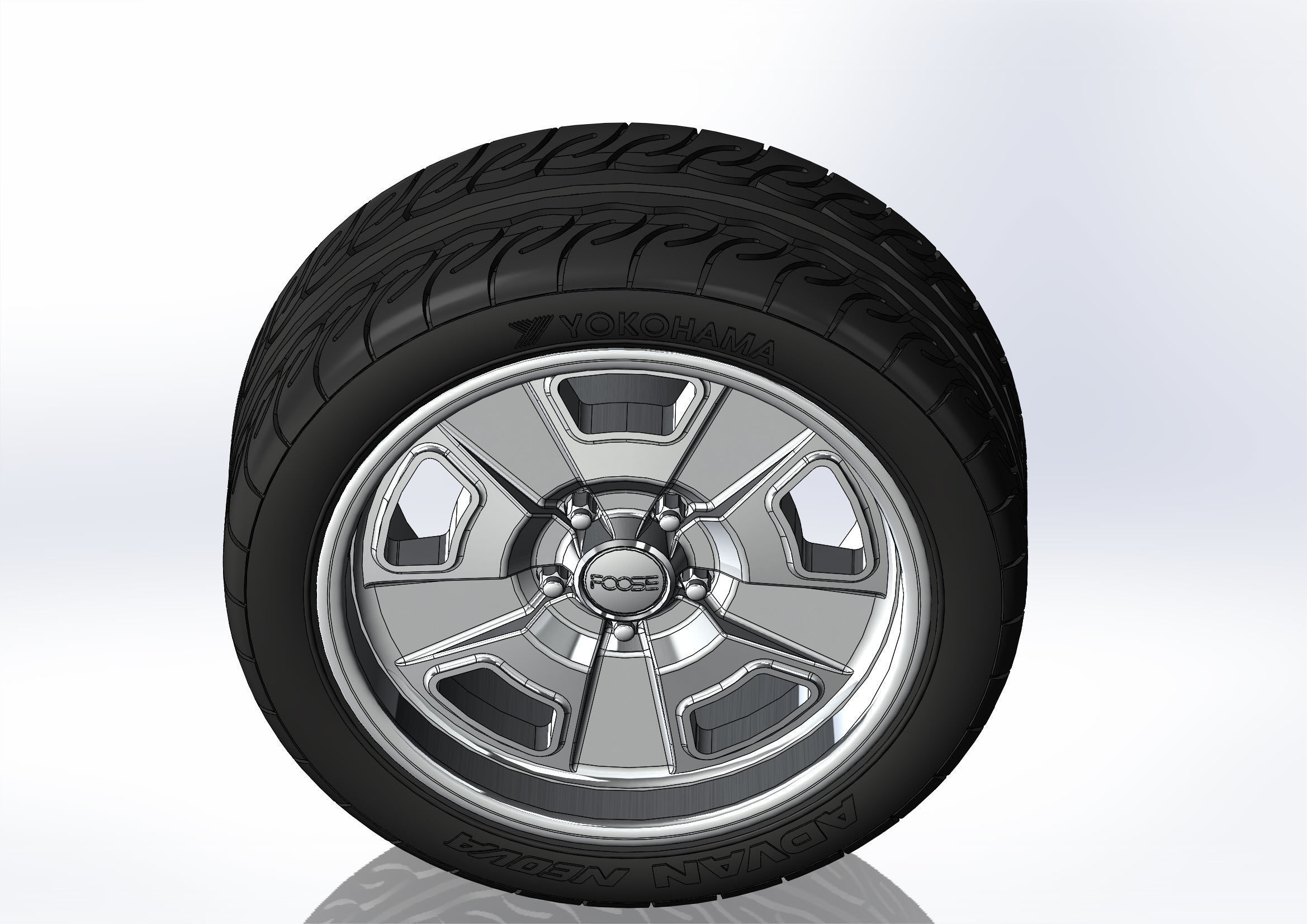 Custom wheels Foose Four42 for your scale model 3D print model_4