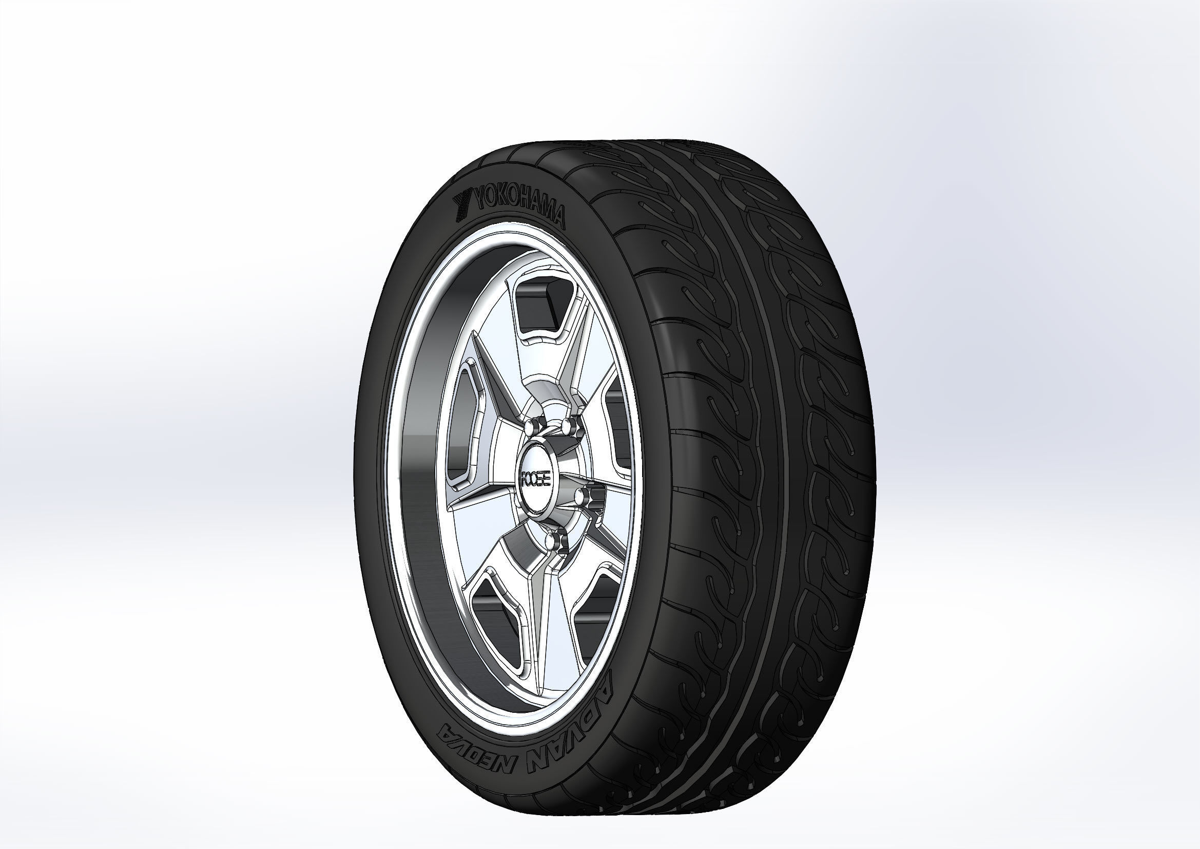 Custom wheels Foose Four42 for your scale model 3D print model_1