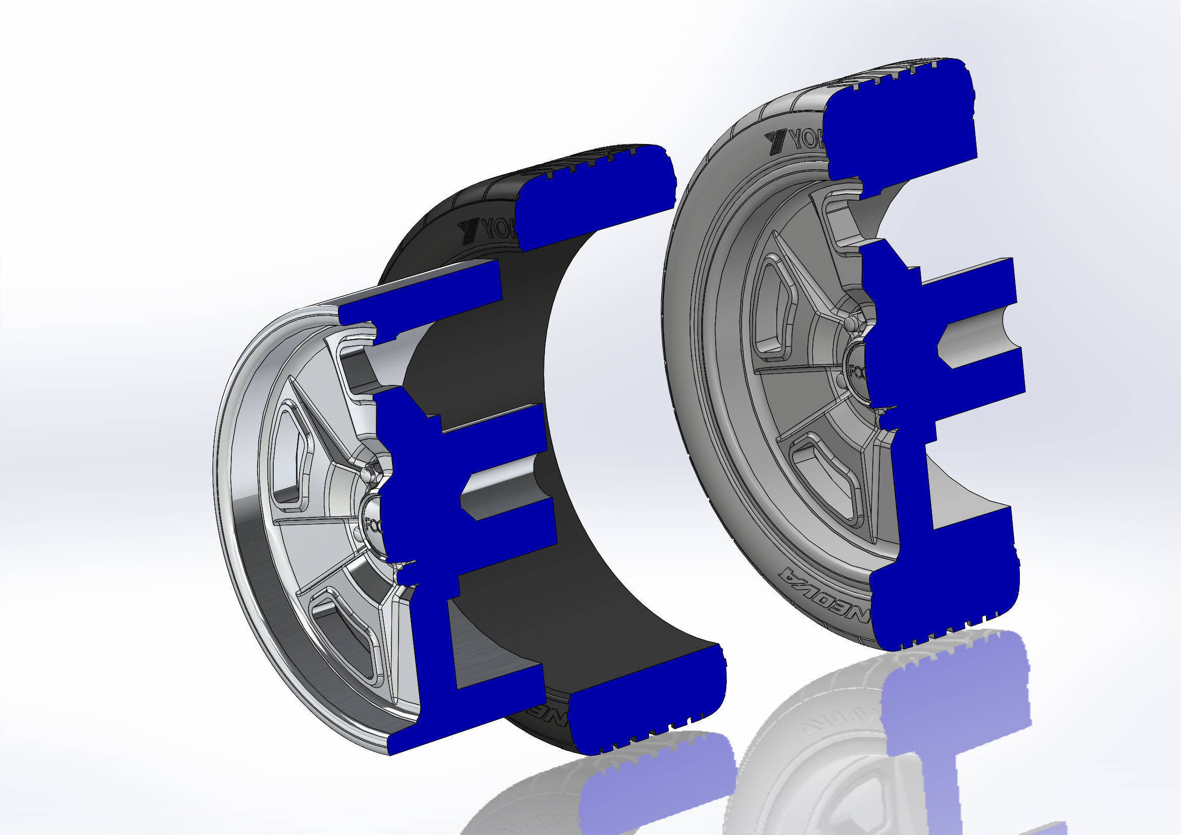 Custom wheels Foose Four42 for your scale model 3D print model_11