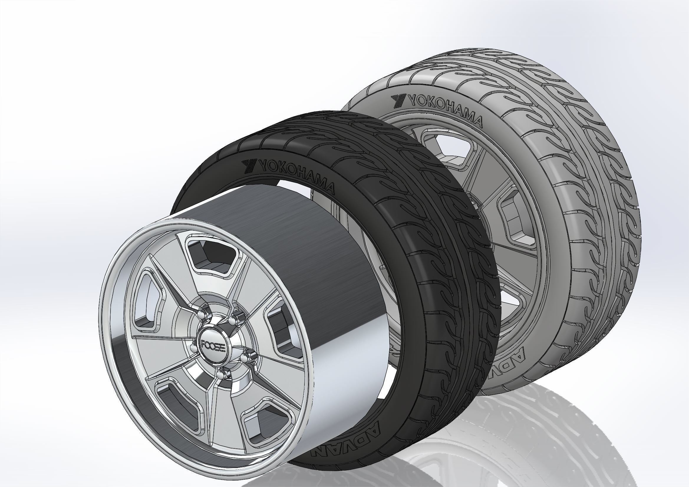 Custom wheels Foose Four42 for your scale model 3D print model_10