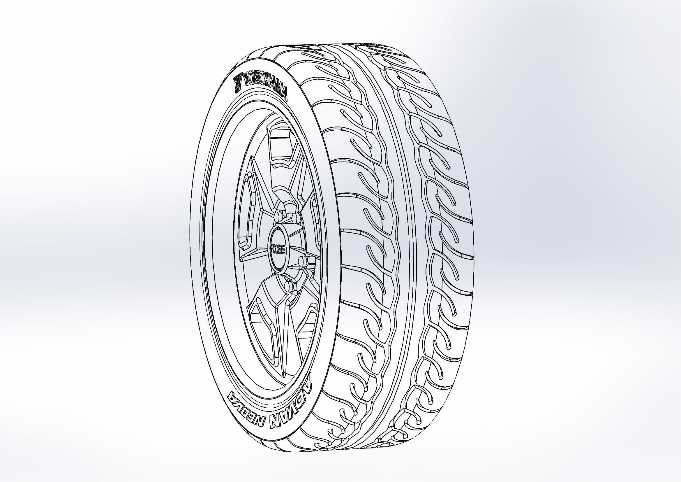 Custom wheels Foose Four42 for your scale model 3D print model_9