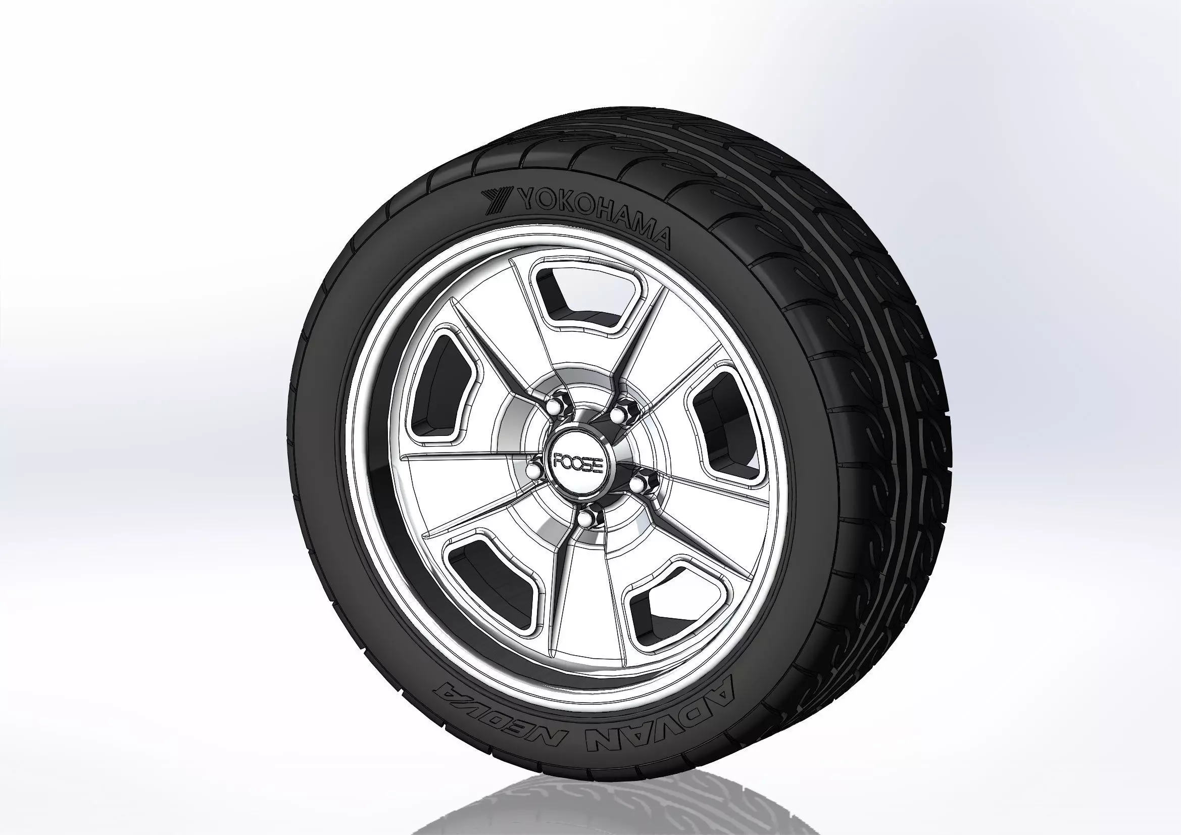 Custom wheels Foose Four42 for your scale model 3D print model_0
