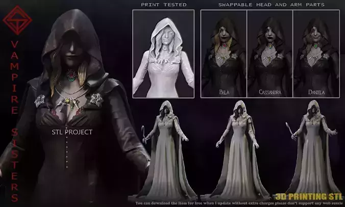 Vampire Sisters 3D print model