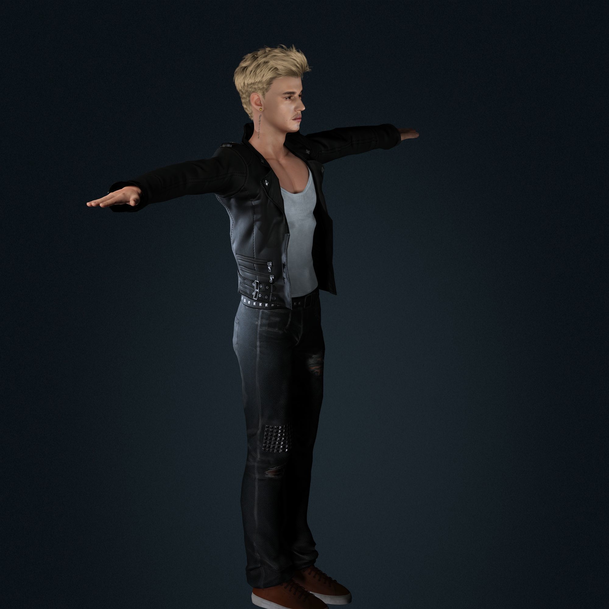 Justin Bieber 3D Model Low-poly Low-poly 3D model_13
