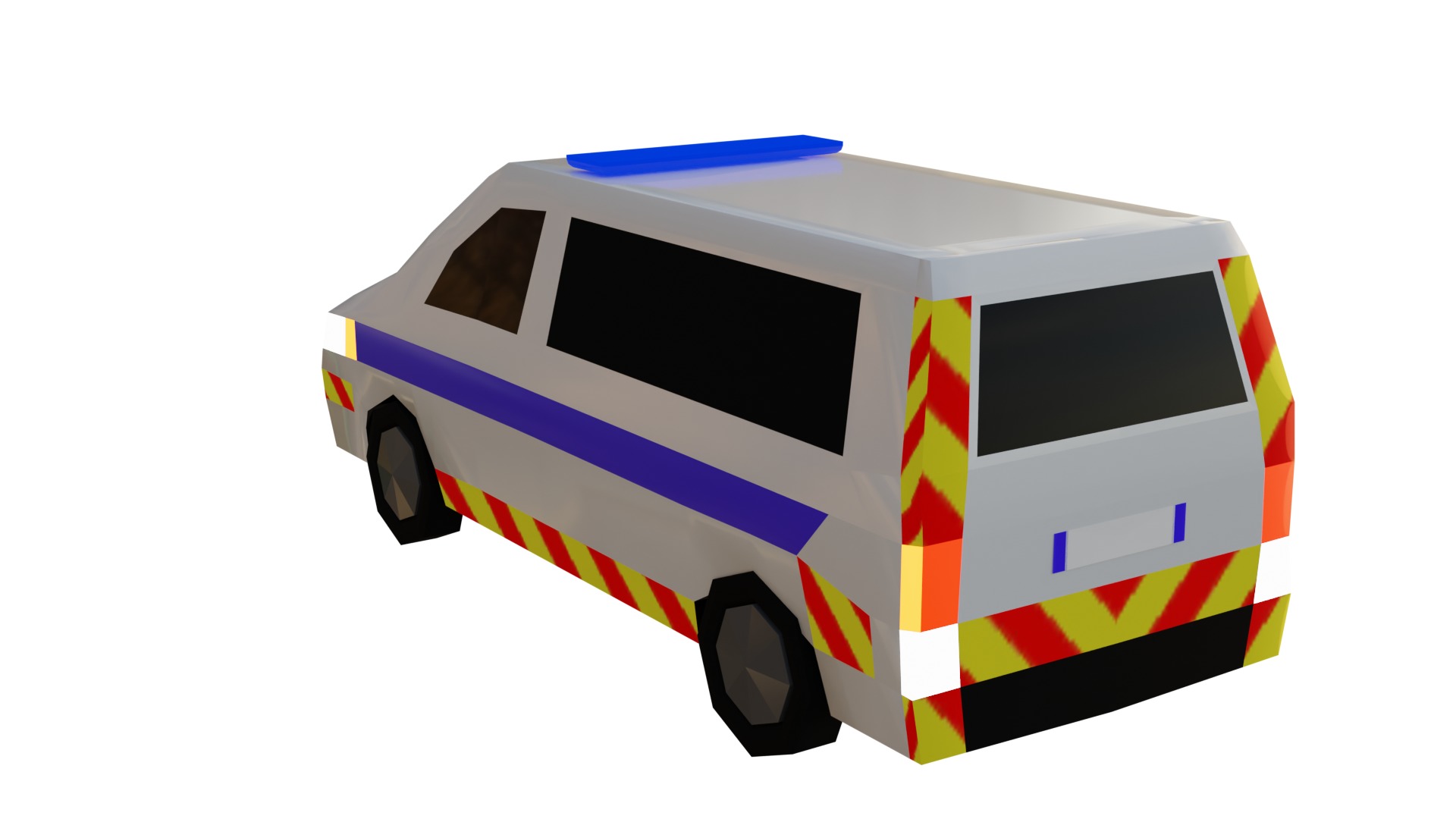 LowPoly French Service Vehicles Vinci SMUR Police Pompier Poste  Low-poly 3D model_29