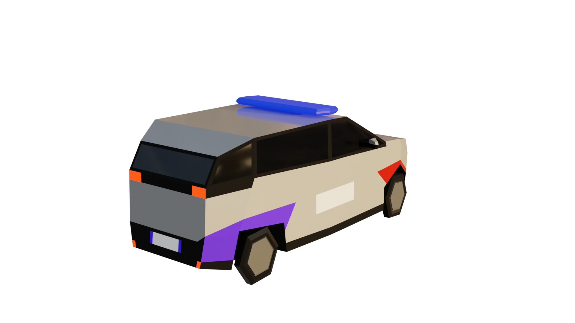 LowPoly French Service Vehicles Vinci SMUR Police Pompier Poste  Low-poly 3D model_18