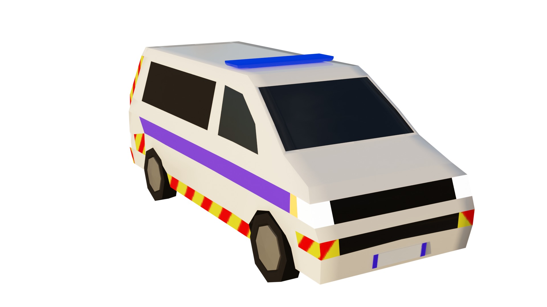 LowPoly French Service Vehicles Vinci SMUR Police Pompier Poste  Low-poly 3D model_27