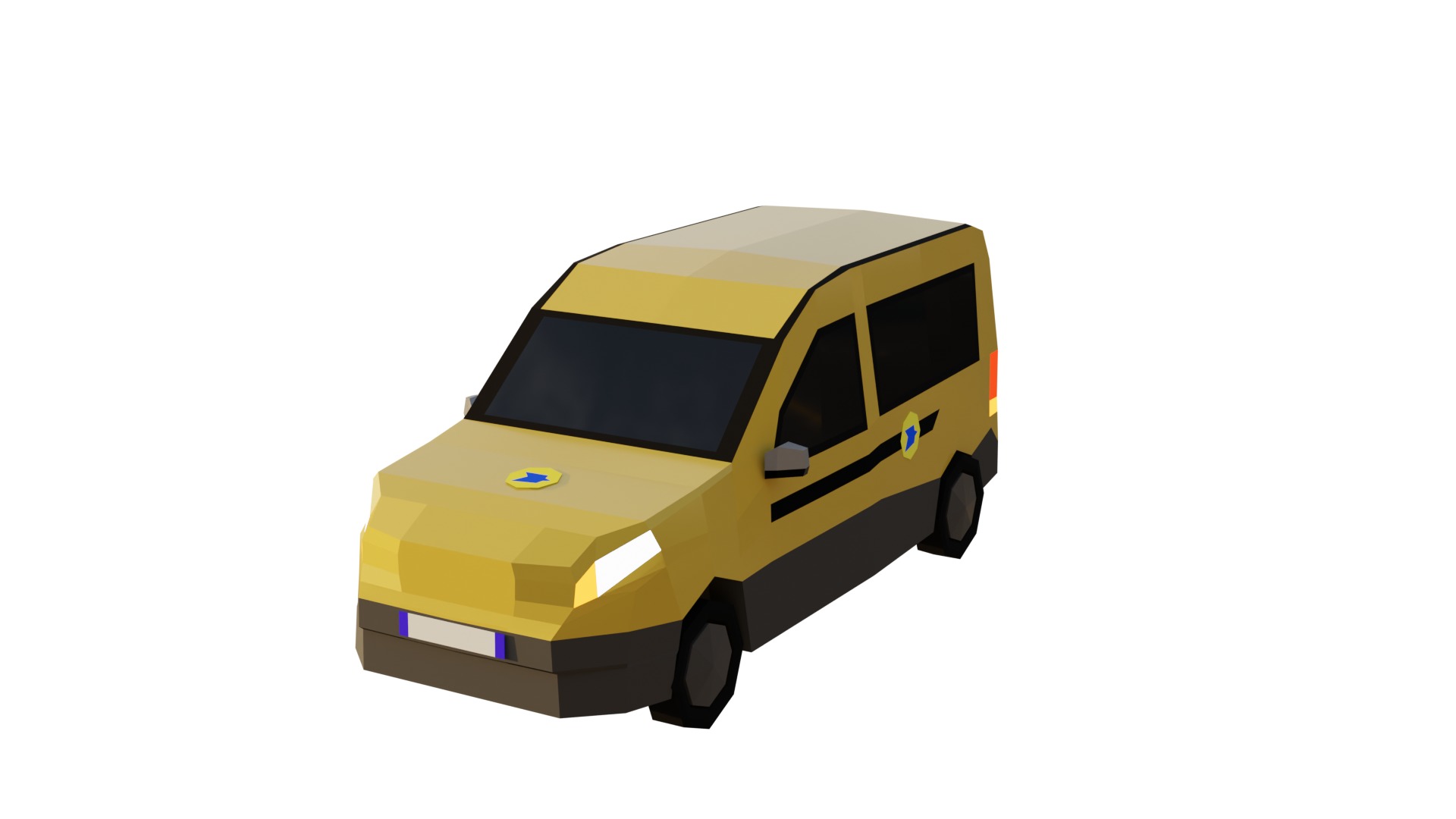 LowPoly French Service Vehicles Vinci SMUR Police Pompier Poste  Low-poly 3D model_15