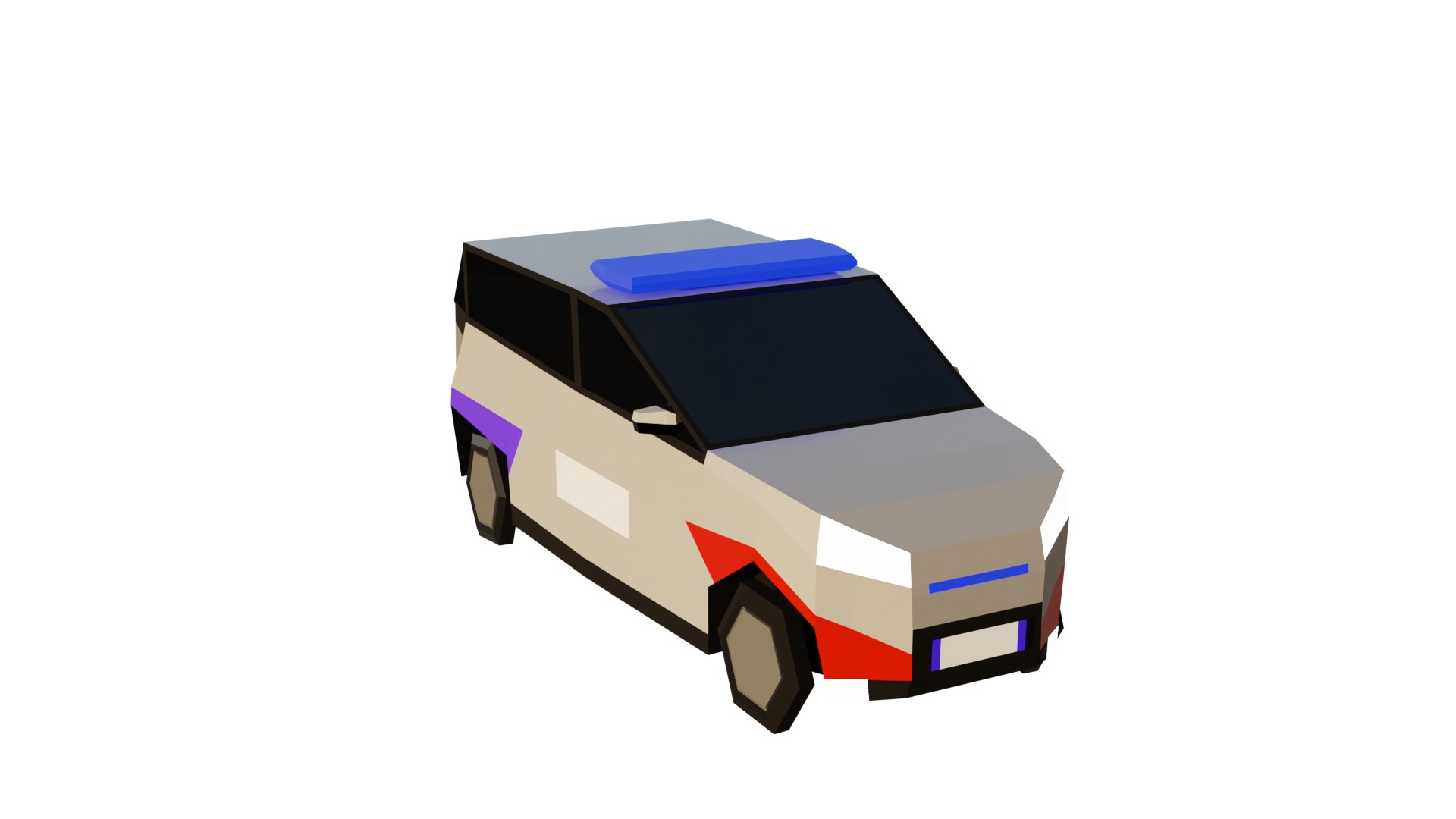 LowPoly French Service Vehicles Vinci SMUR Police Pompier Poste  Low-poly 3D model_17
