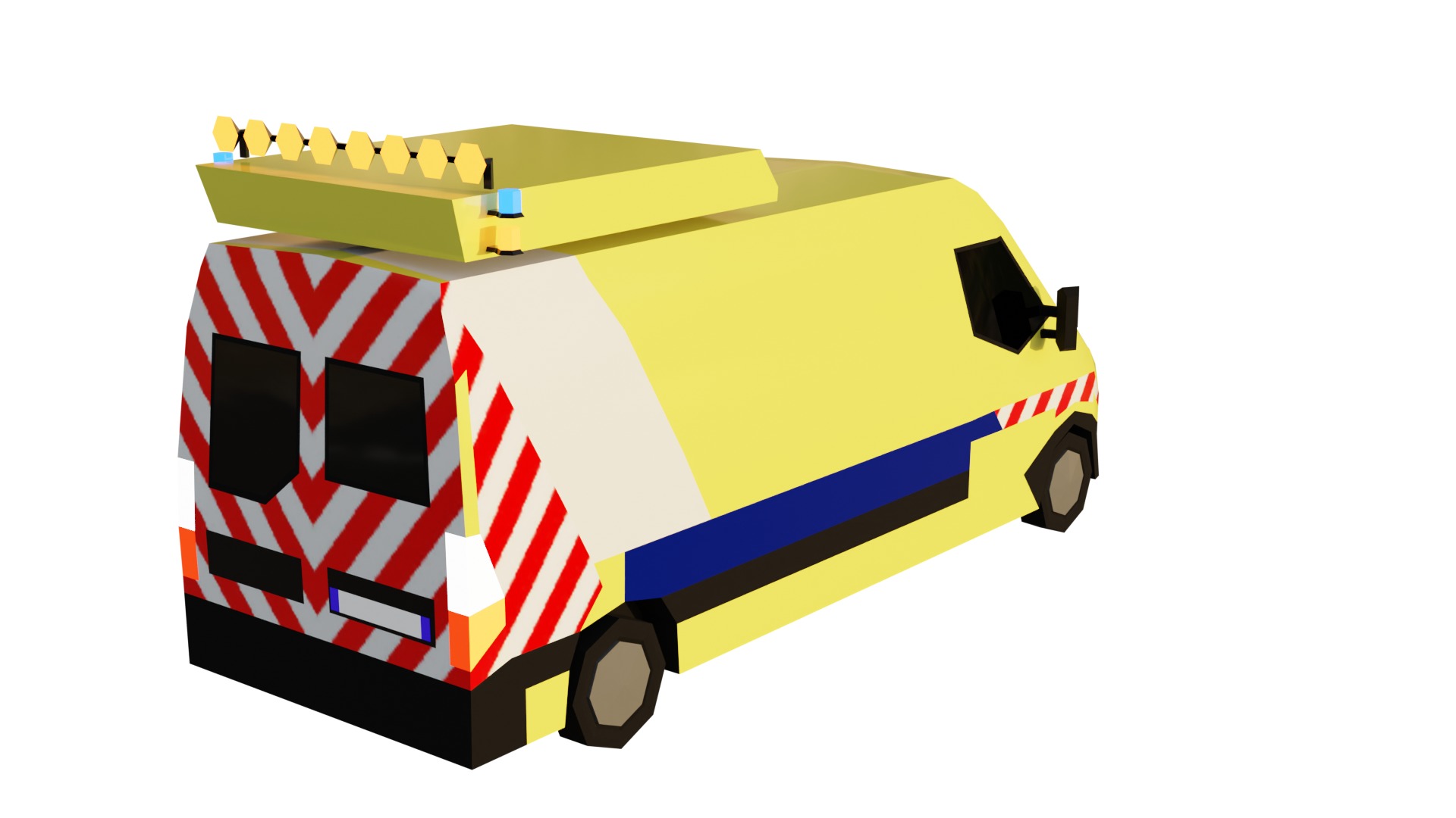 LowPoly French Service Vehicles Vinci SMUR Police Pompier Poste  Low-poly 3D model_33