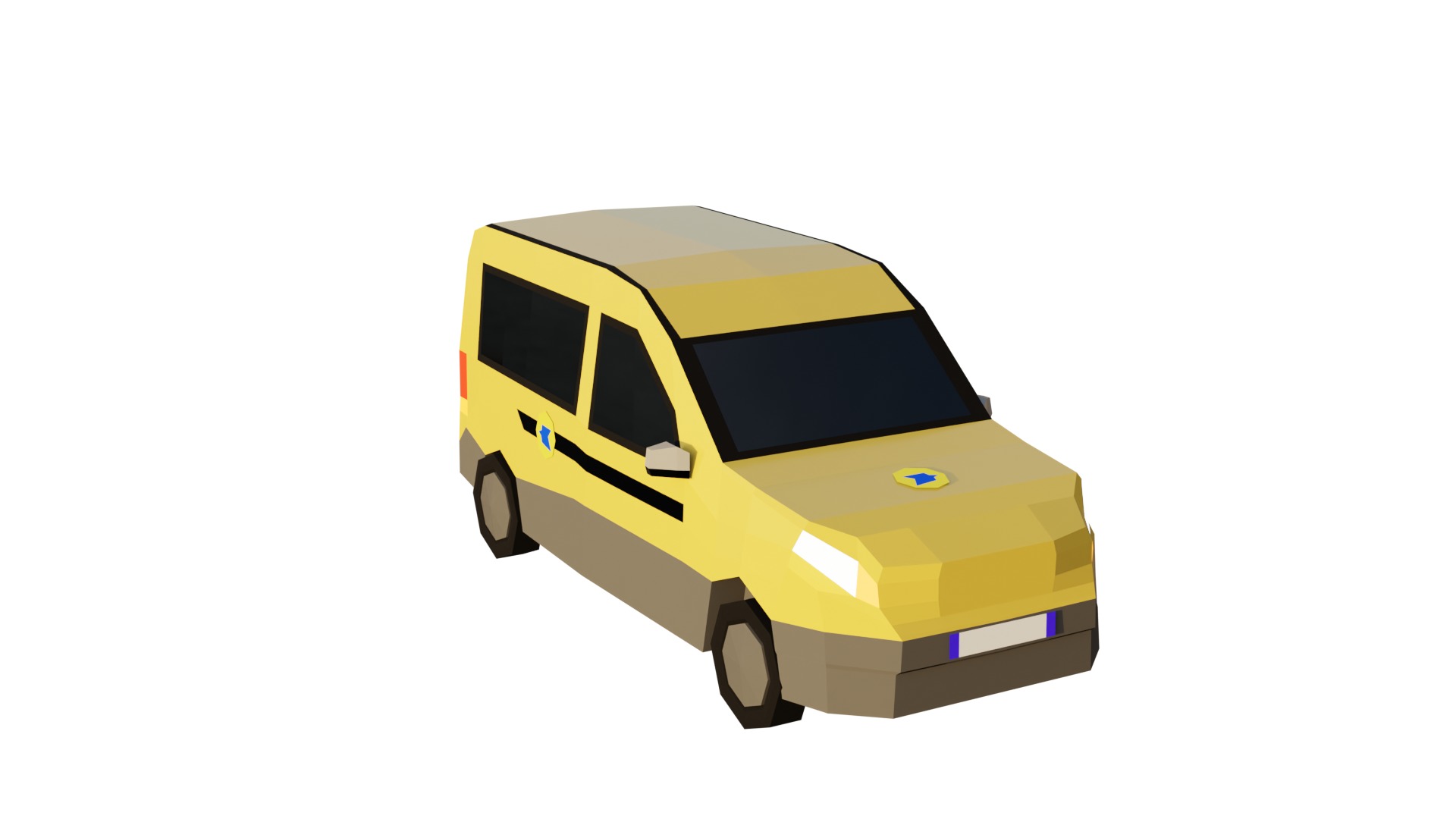 LowPoly French Service Vehicles Vinci SMUR Police Pompier Poste  Low-poly 3D model_12