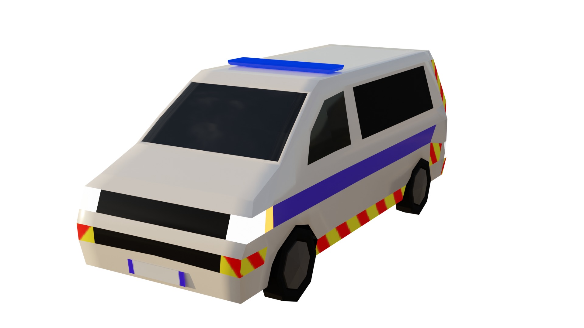 LowPoly French Service Vehicles Vinci SMUR Police Pompier Poste  Low-poly 3D model_30