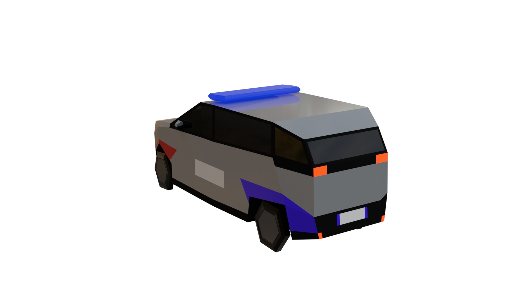 LowPoly French Service Vehicles Vinci SMUR Police Pompier Poste  Low-poly 3D model_19