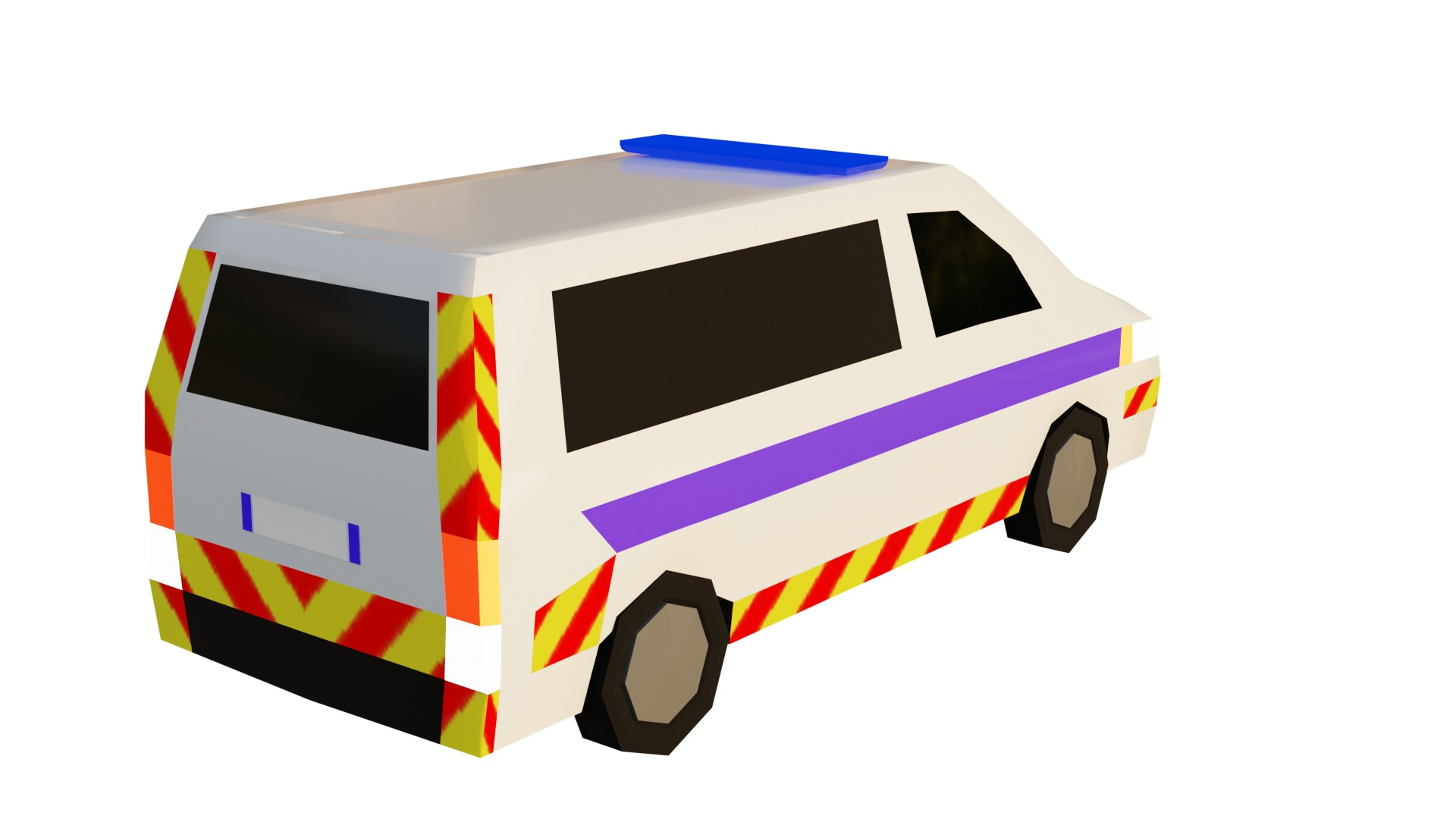 LowPoly French Service Vehicles Vinci SMUR Police Pompier Poste  Low-poly 3D model_28