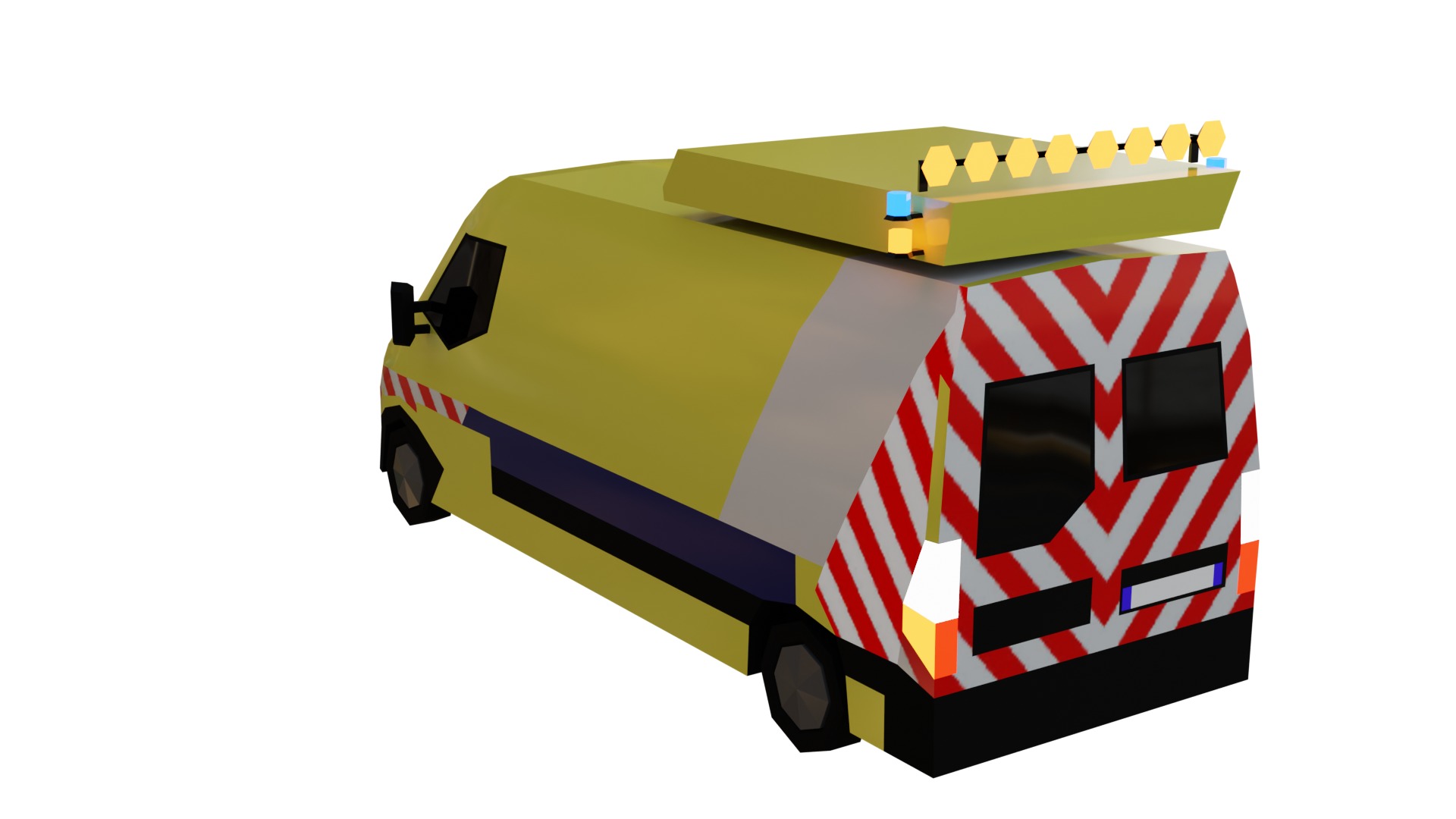 LowPoly French Service Vehicles Vinci SMUR Police Pompier Poste  Low-poly 3D model_34