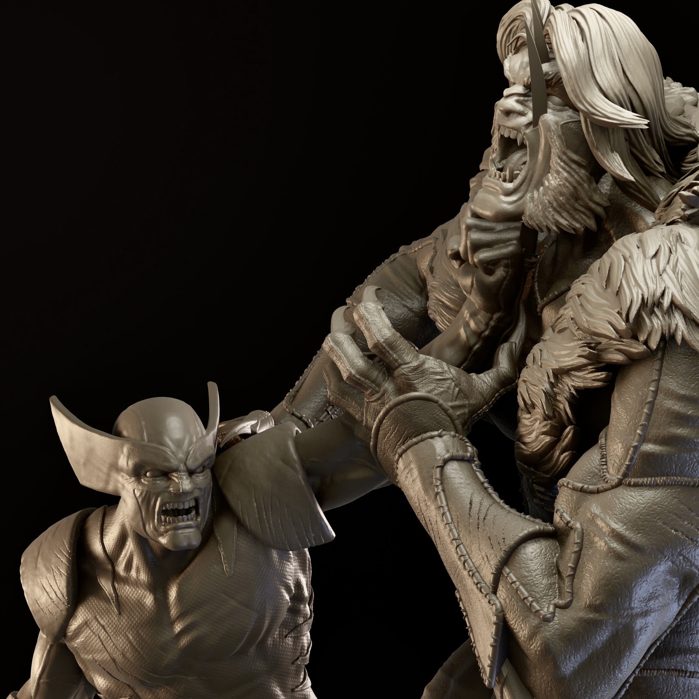 Wolverine Vs Sabertooth 3D print model_3