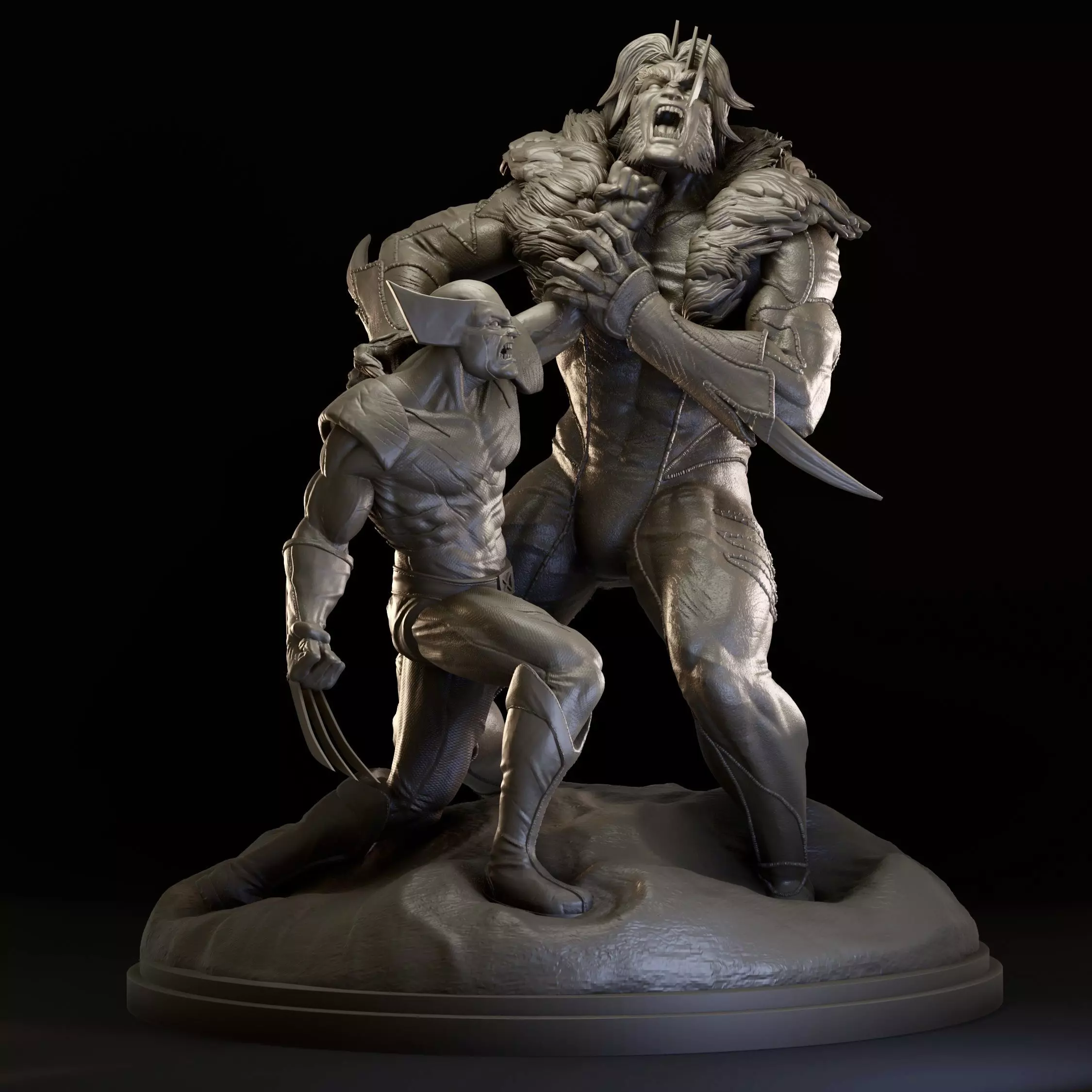Wolverine Vs Sabertooth 3D print model_0