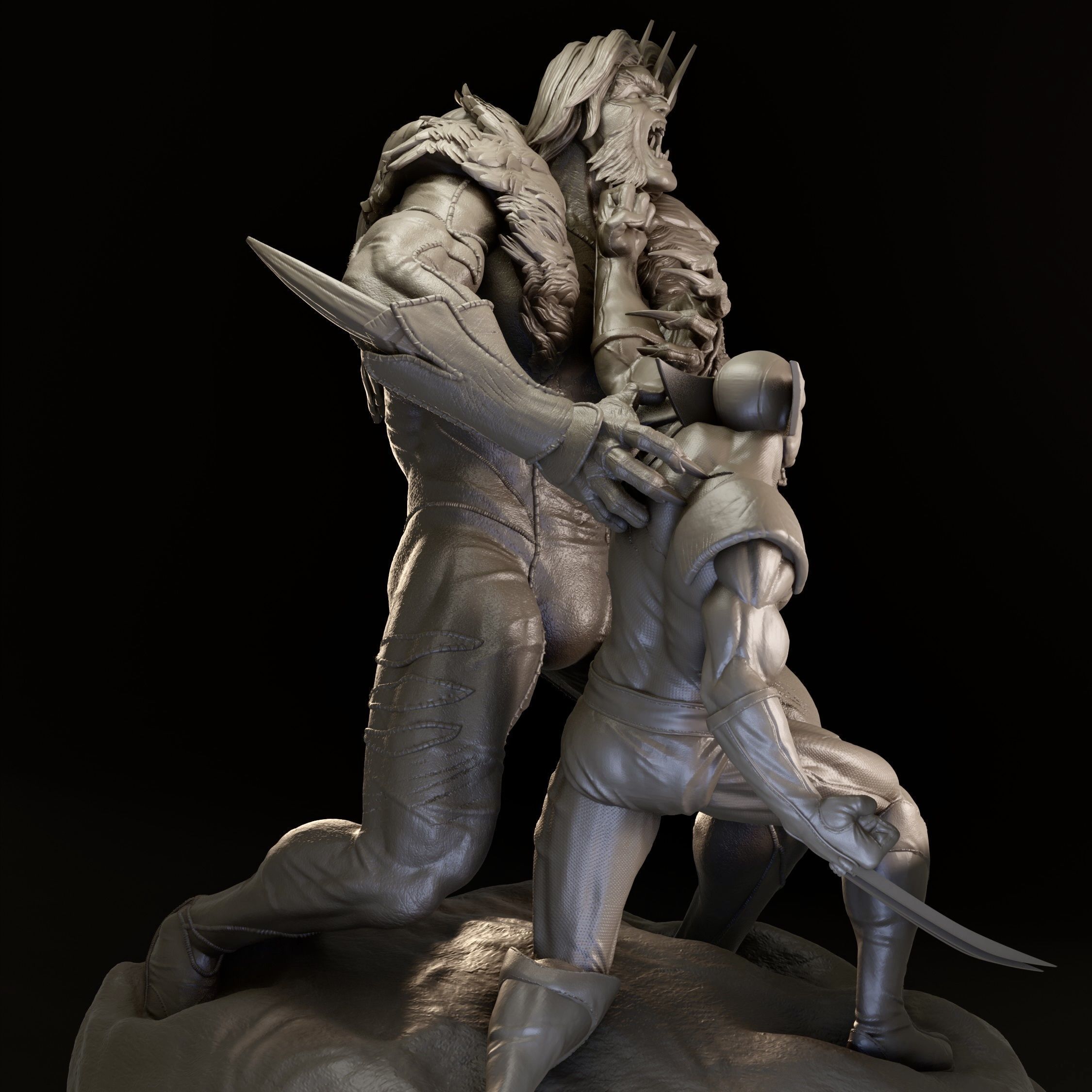 Wolverine Vs Sabertooth 3D print model_4