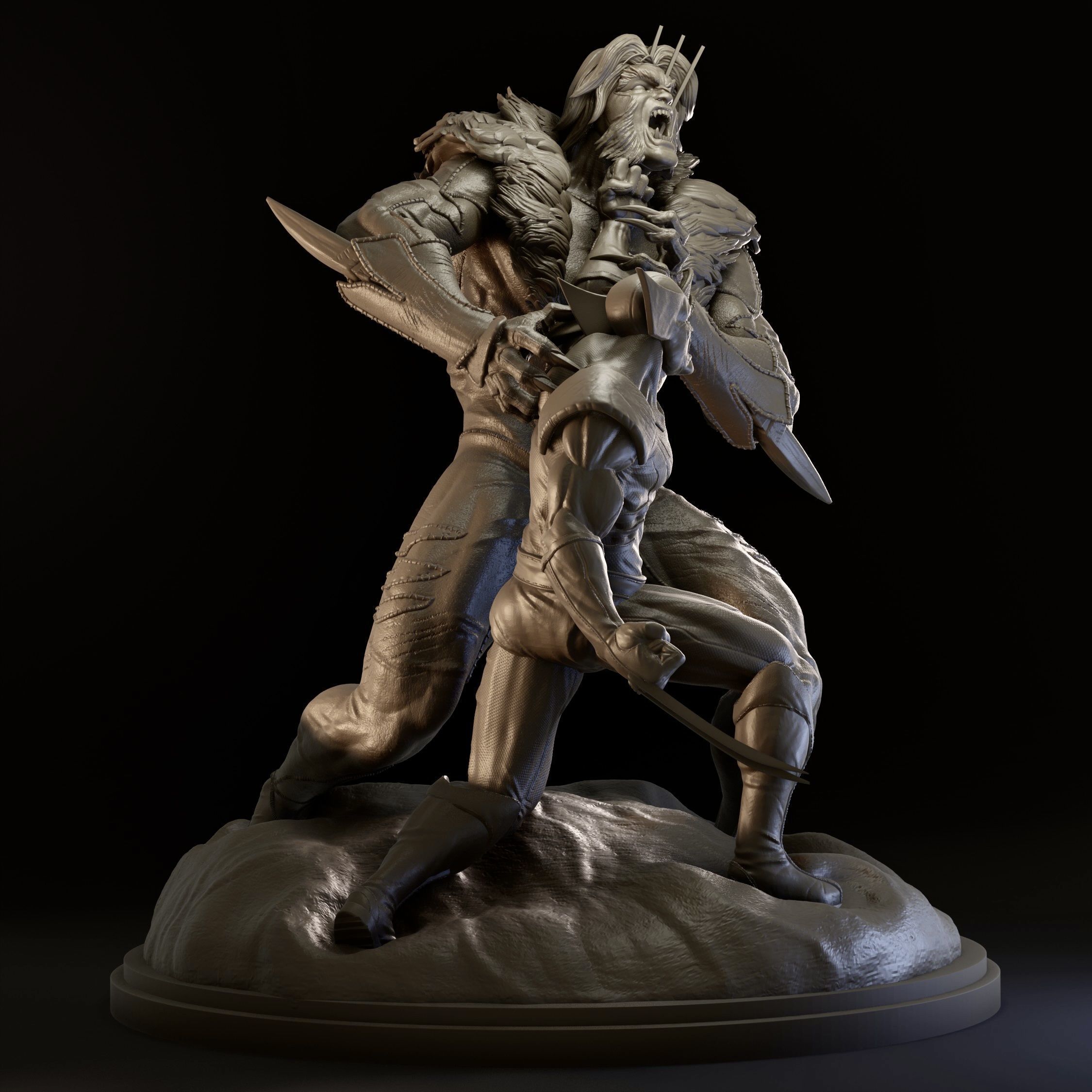 Wolverine Vs Sabertooth 3D print model_2