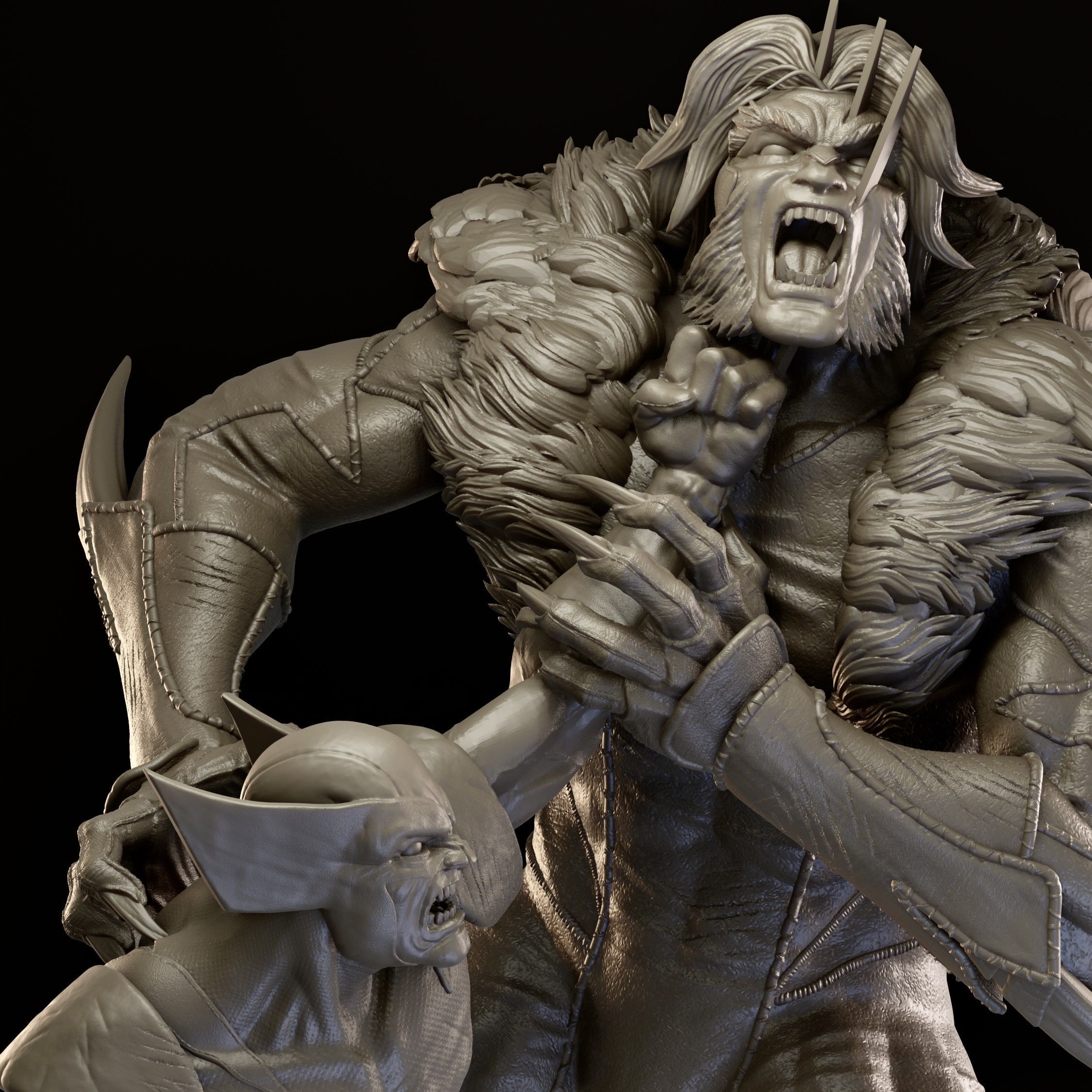 Wolverine Vs Sabertooth 3D print model_5