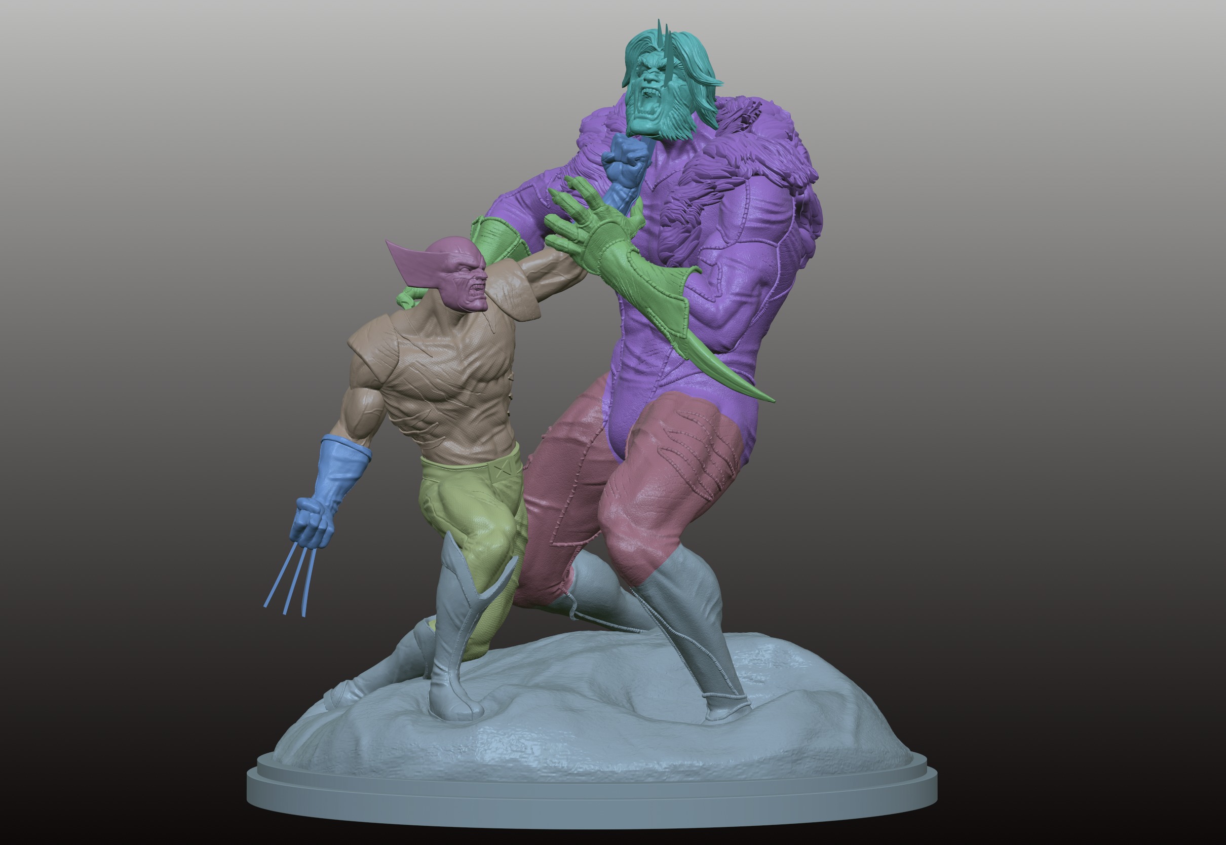 Wolverine Vs Sabertooth 3D print model_9