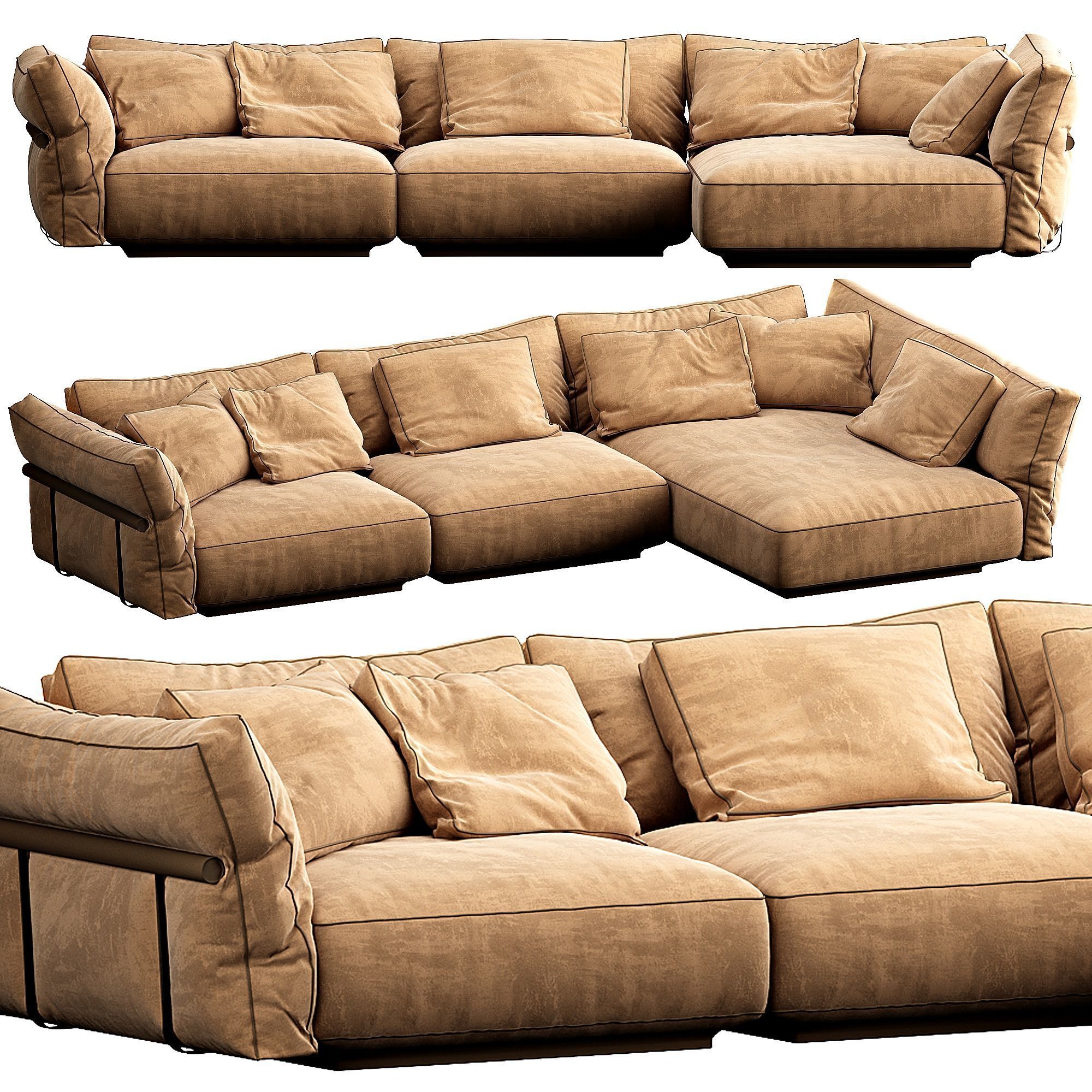 Flexform Camelot Chaise Lounge 3D model_3